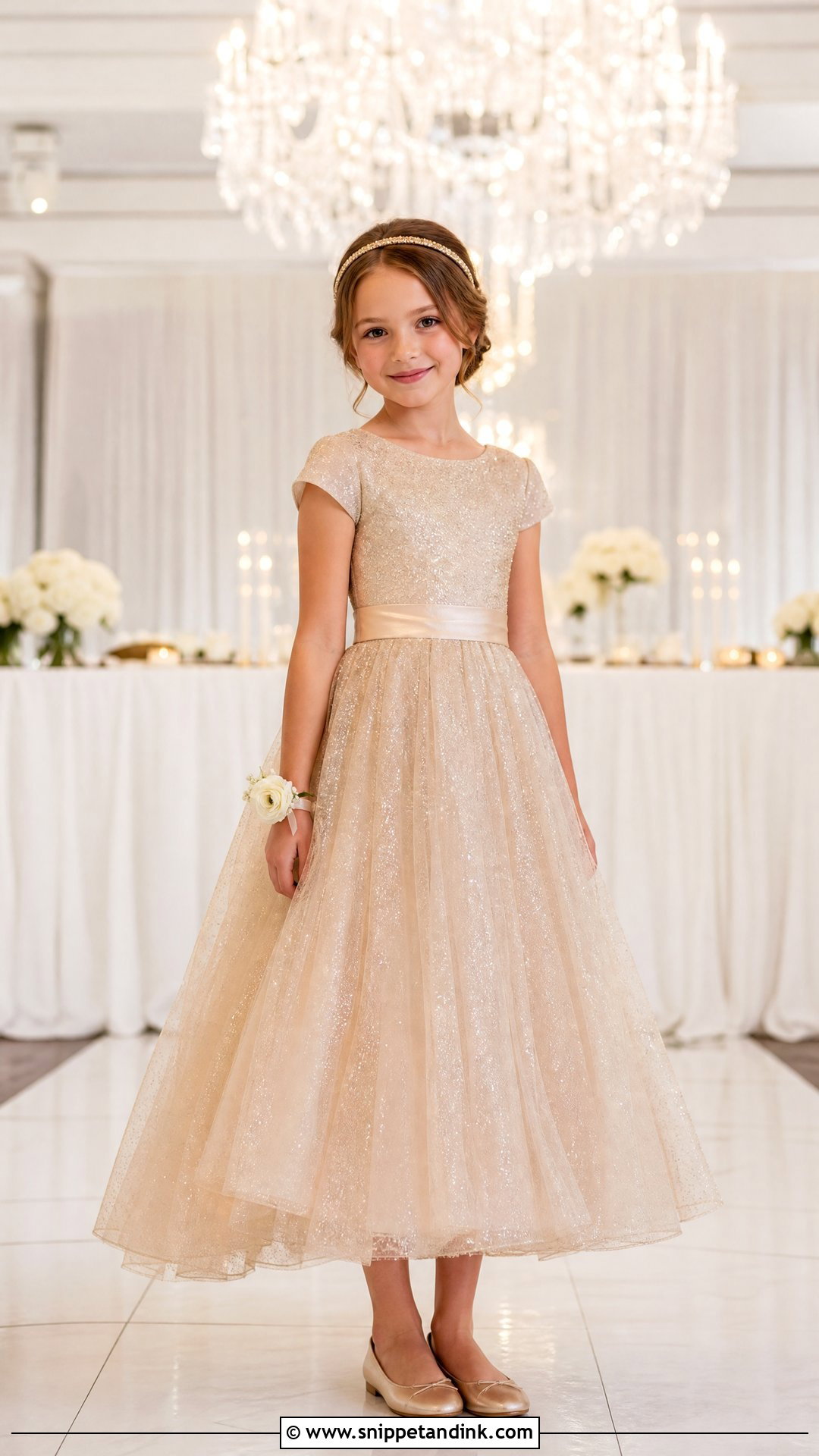 Champagne Sparkle Tulle Kids Gown - Snippet and Ink - 20 Kids Gown Design Wedding Dresses
