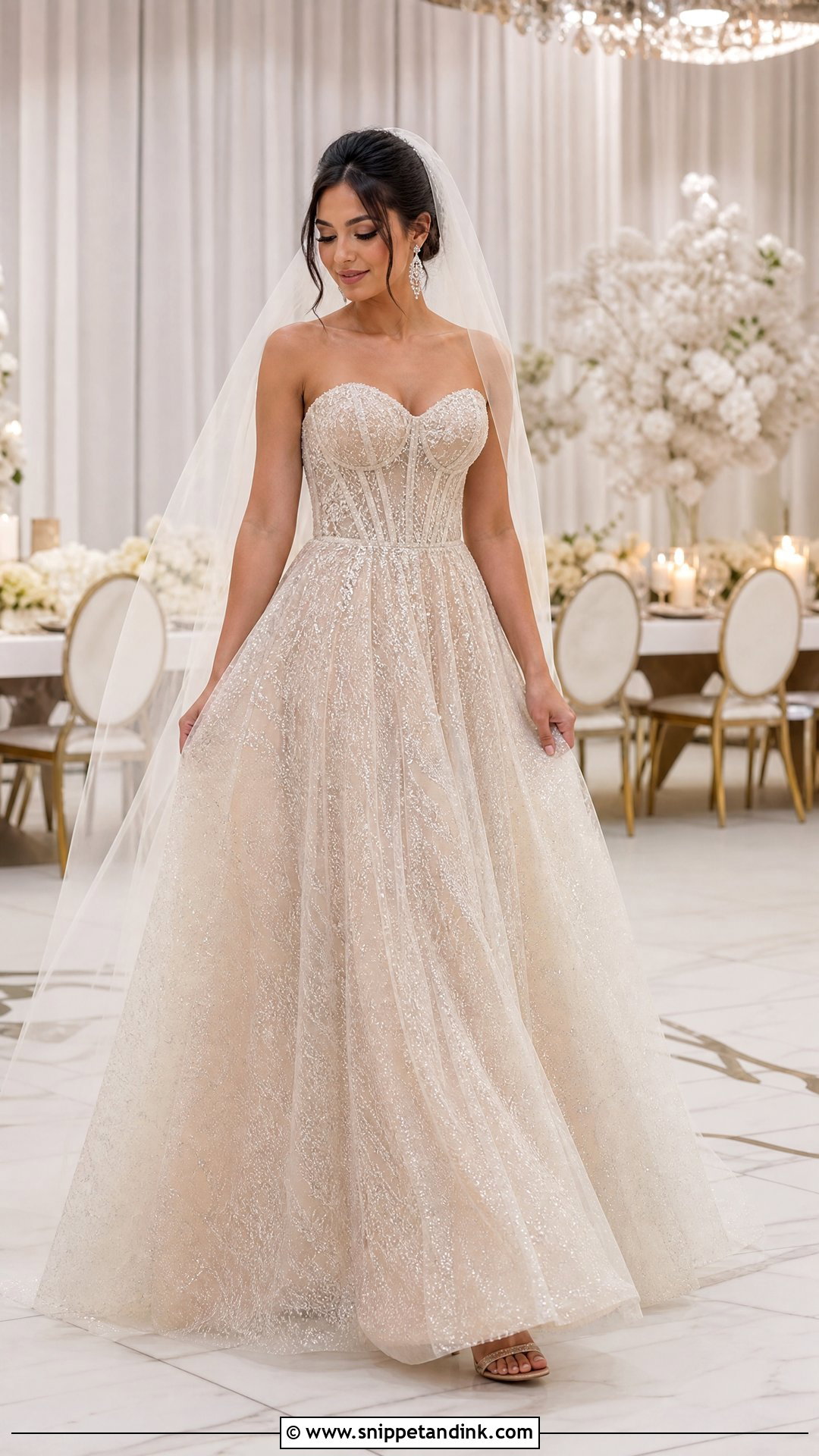 Champagne Sparkle Wedding Dress - Snippet and Ink - 20 Sparkle Wedding Dresses