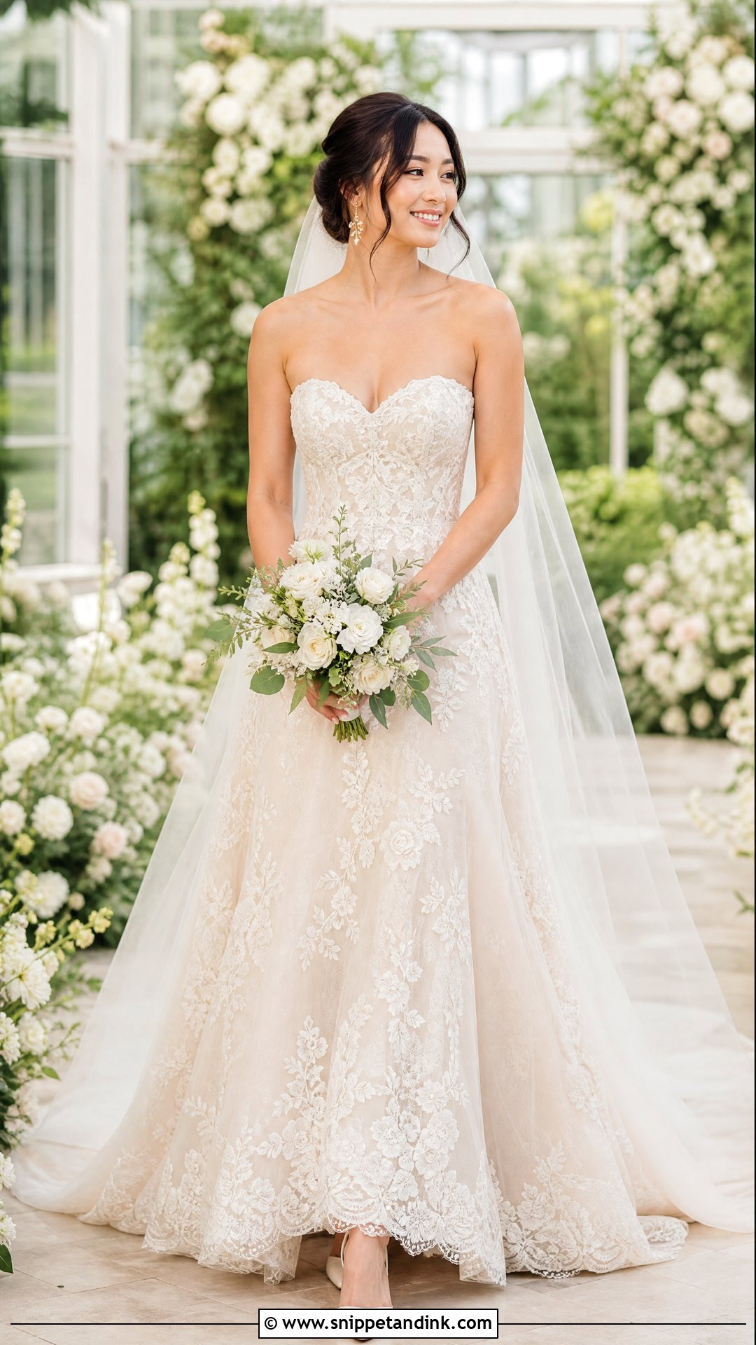 Champagne Strapless Sweetheart Wedding Dress - Snippet and Ink - 20 Strapless Sweetheart Wedding Dress Ideas
