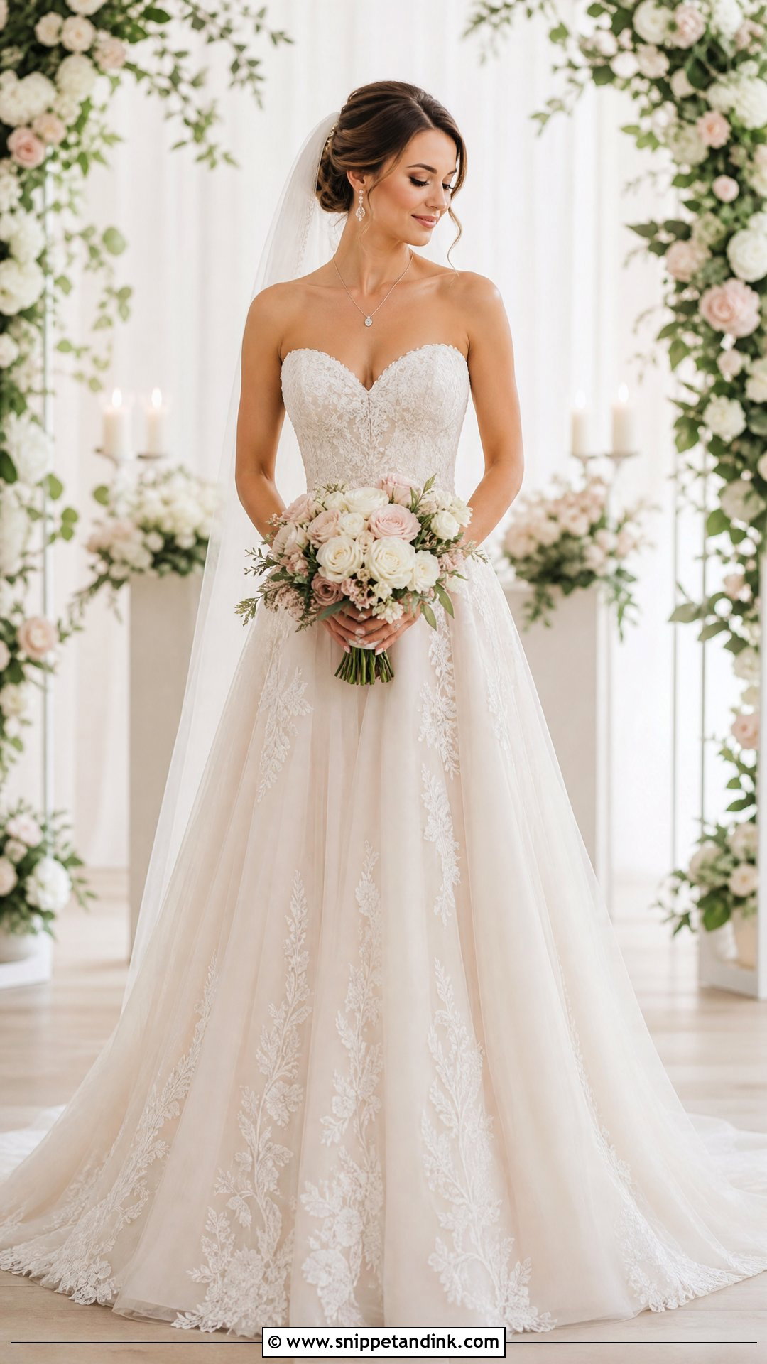 Champagne Sweetheart Wedding Gown - Snippet and Ink - 25 Champagne Wedding Gown Ideas