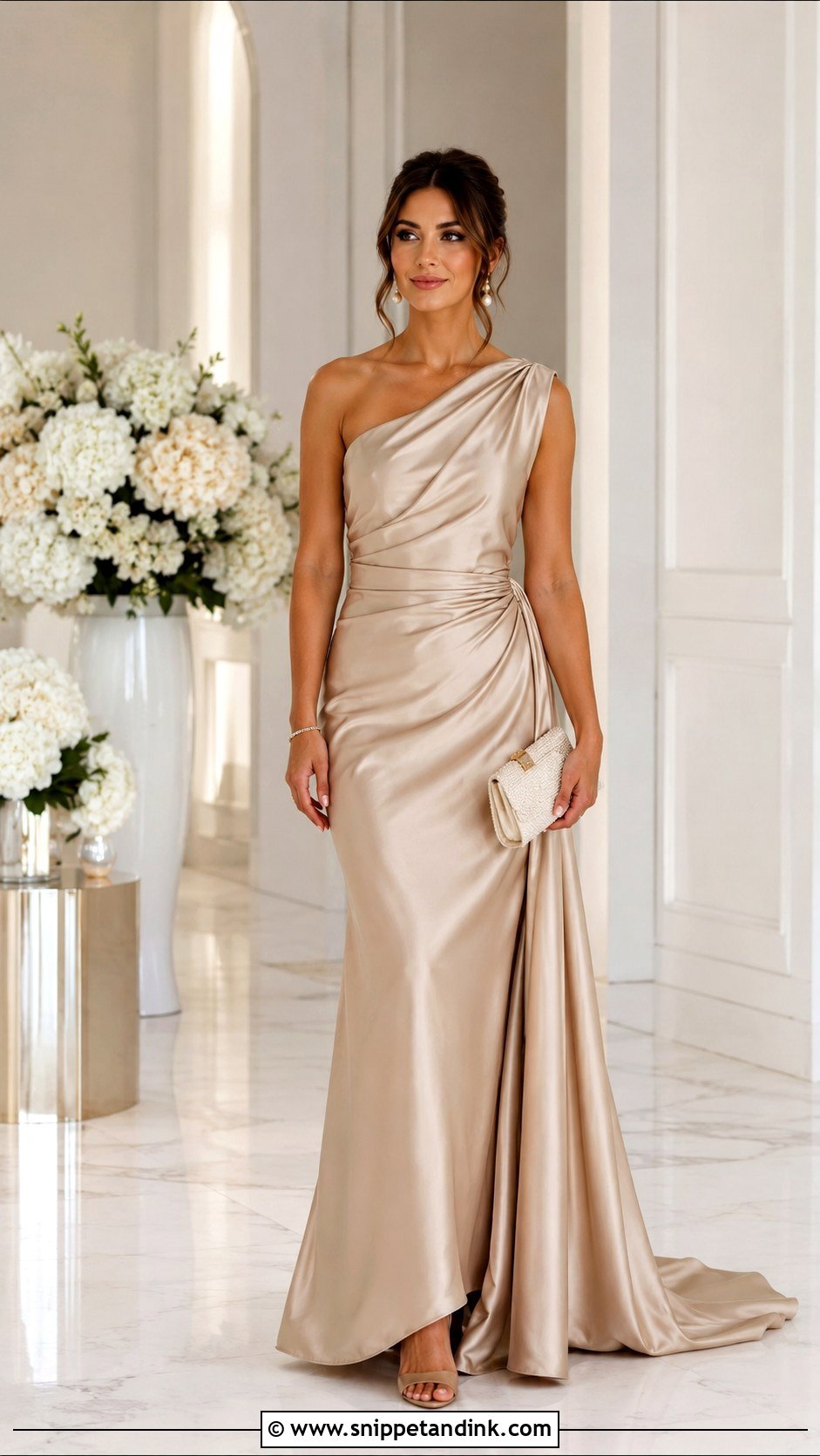 Champagne Tail Gown Outfit - Snippet and Ink - 25 Tail Gown Ideas
