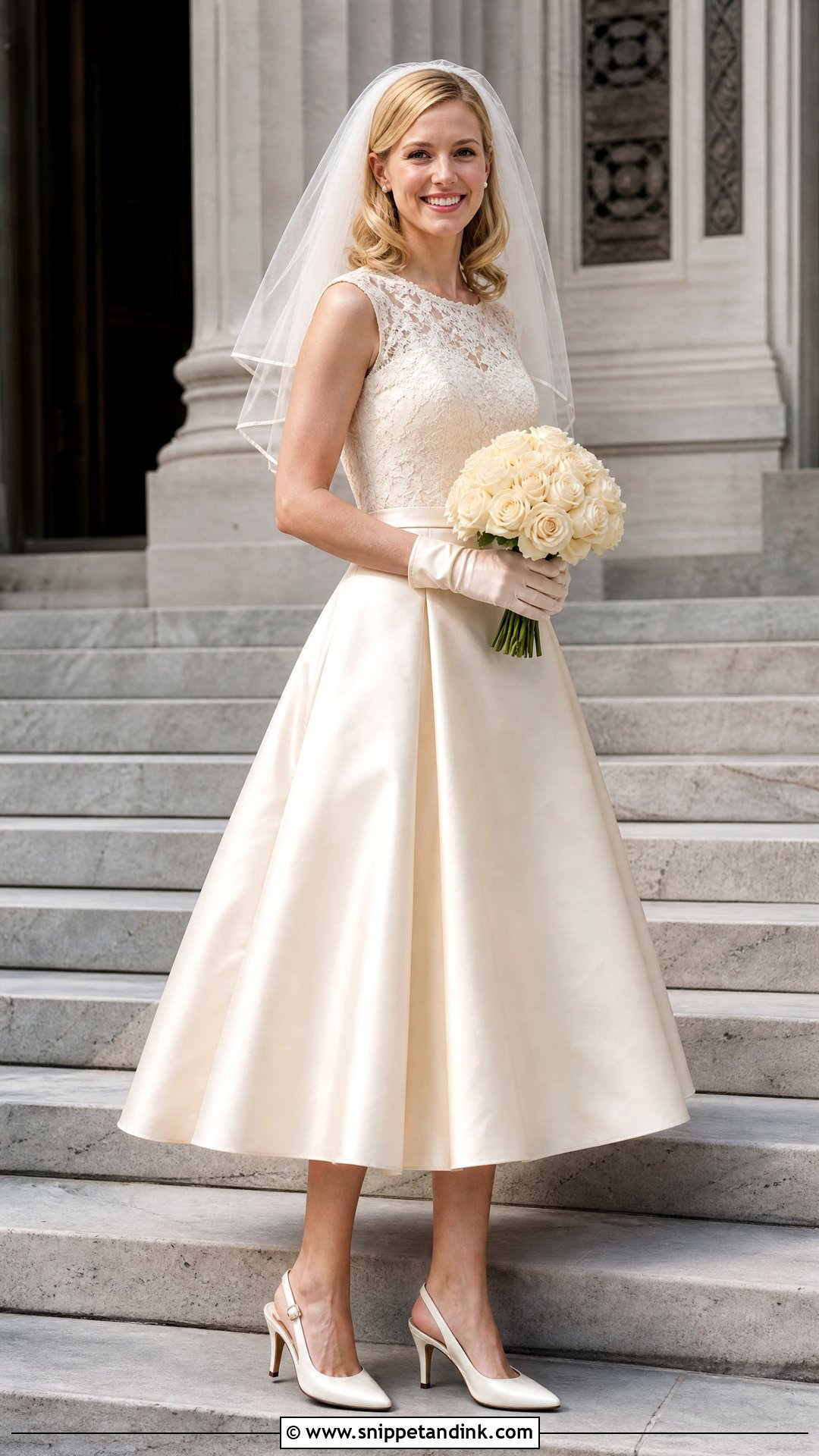 Champagne Tea Length Soft Autumn Wedding Dress - Snippet and Ink - 20 Soft Autumn Wedding Dress Ideas