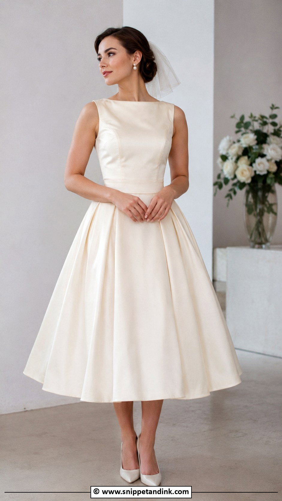 Champagne Tea Length Wedding Dress - Snippet and Ink - 30 Champagne Wedding Dress Ideas