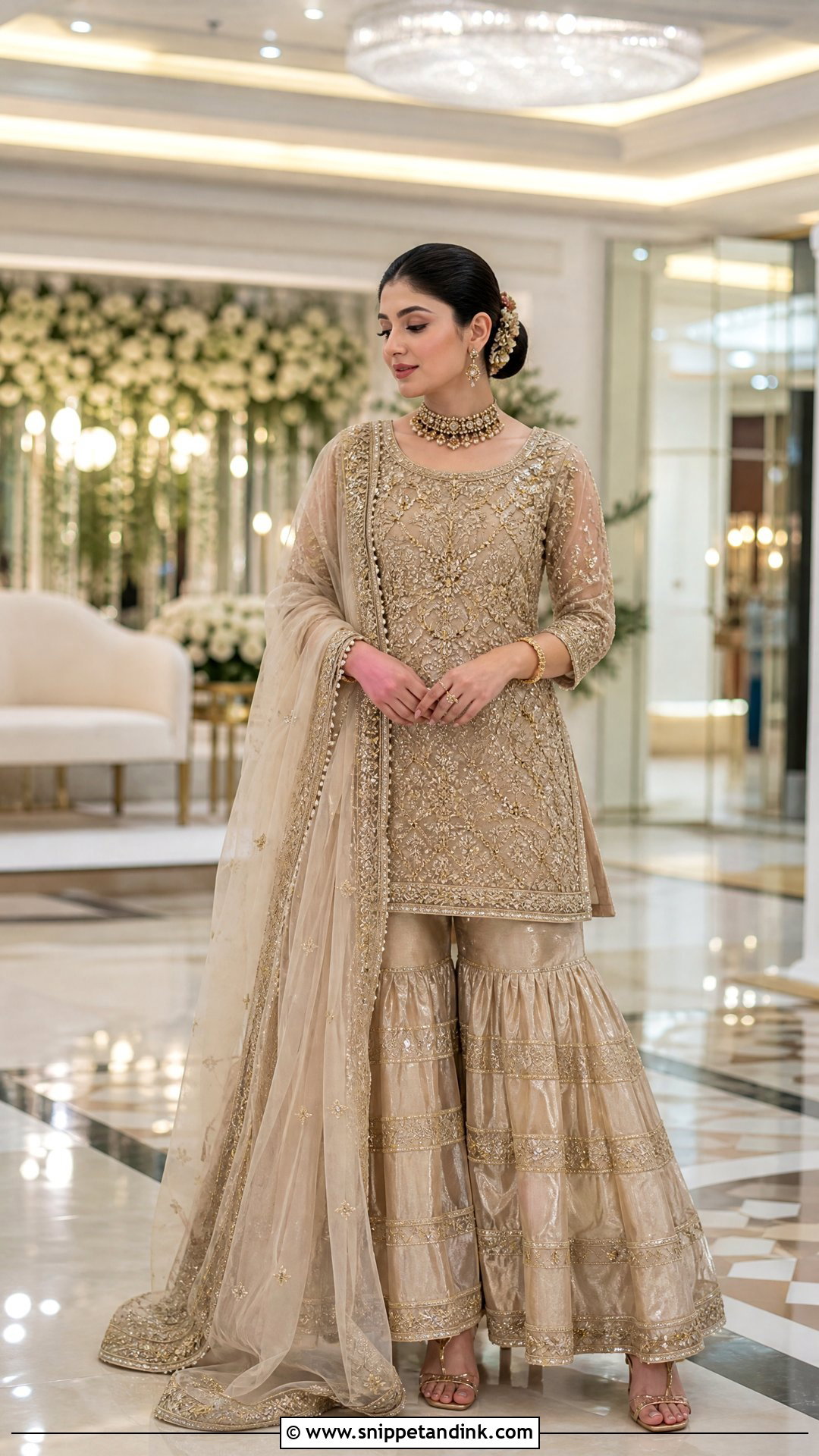 Champagne Tissue Nikkah Garara - Snippet and Ink - 20 Nikkah Garara Ideas