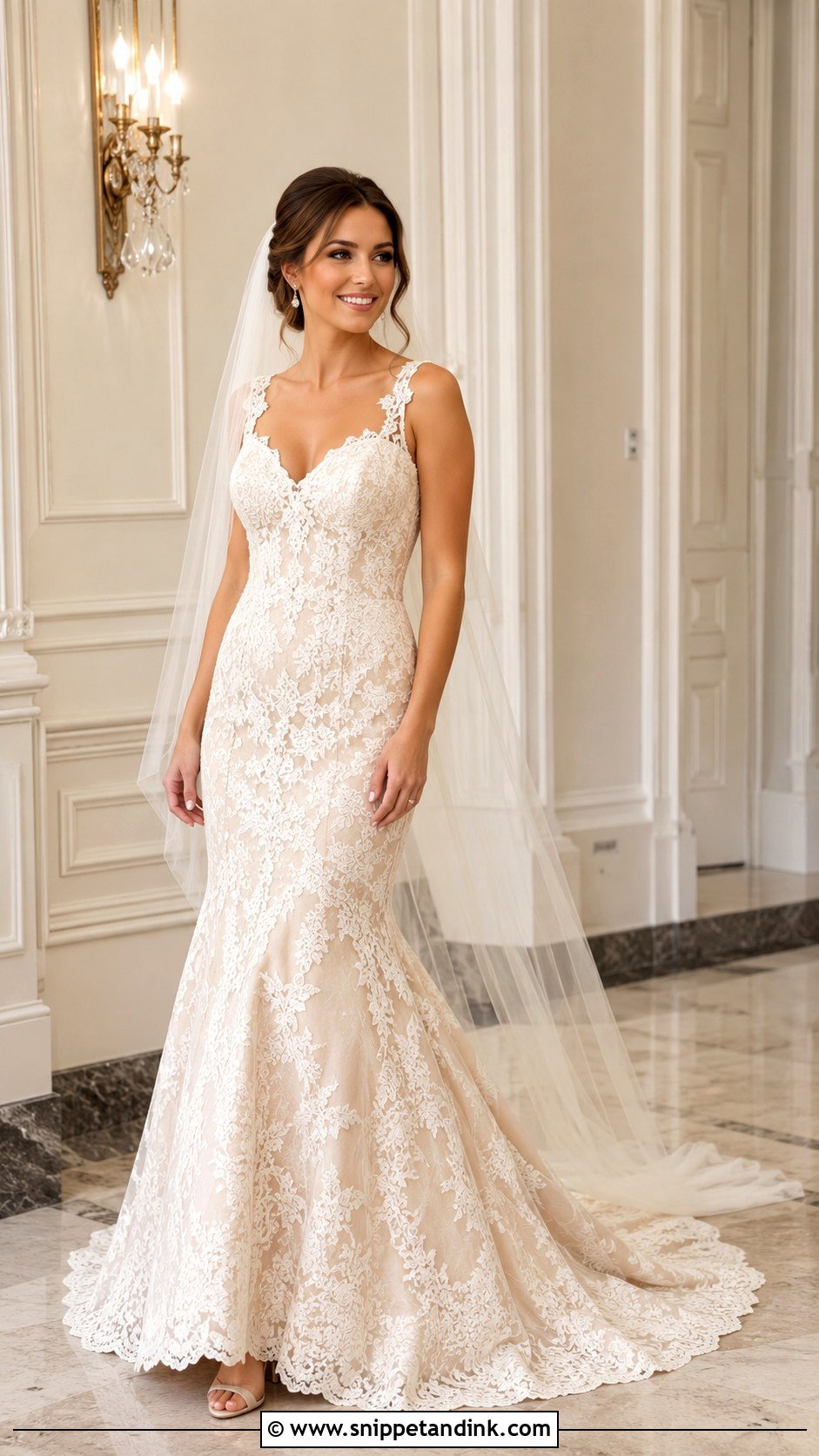 Champagne Trumpet Wedding Dress - Snippet and Ink - 20 Mermaid Trumpet Wedding Dress Ideas