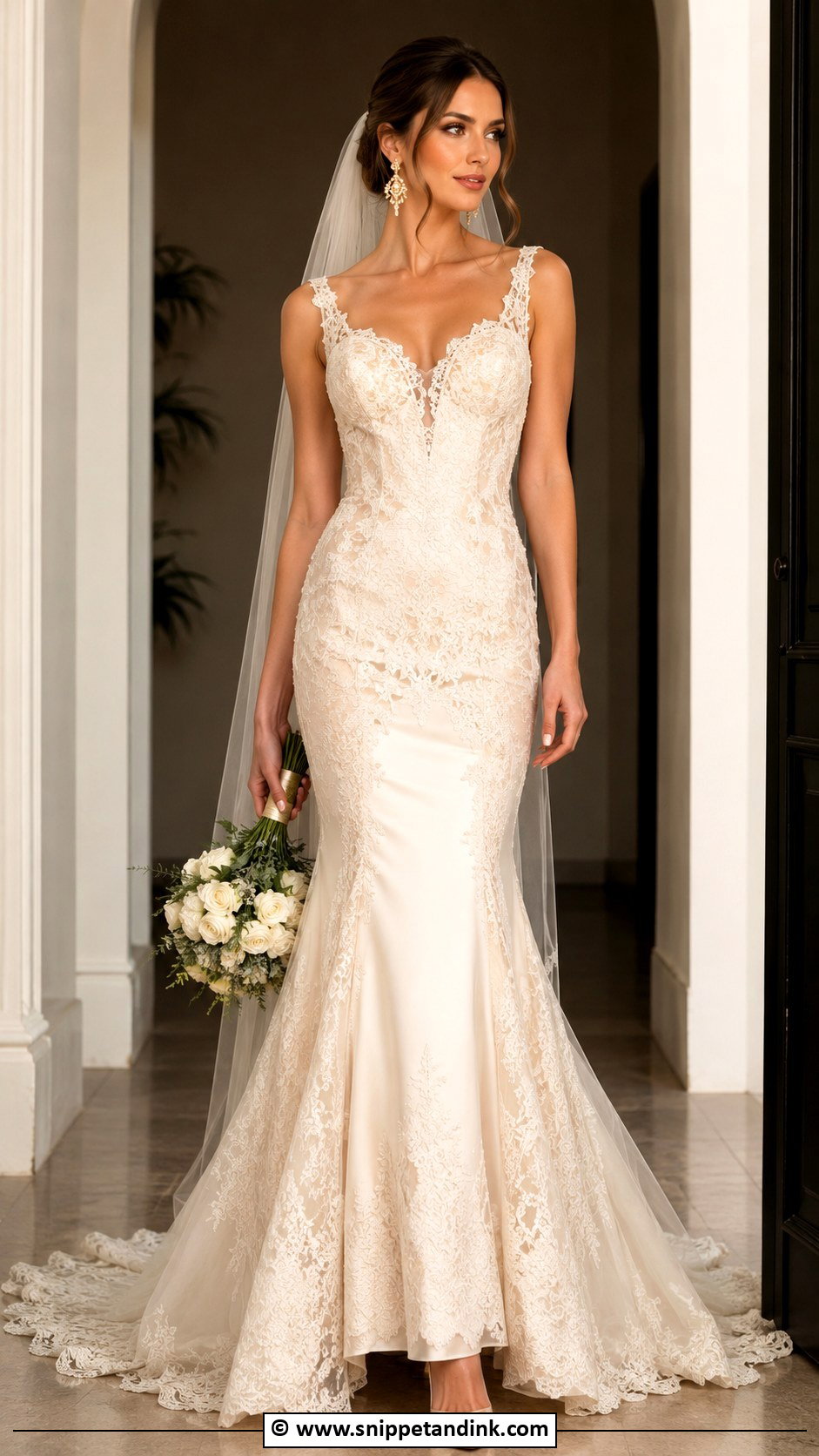 Champagne Trumpet Wedding Dress - Snippet and Ink - 30 Trumpet Wedding Dress Ideas