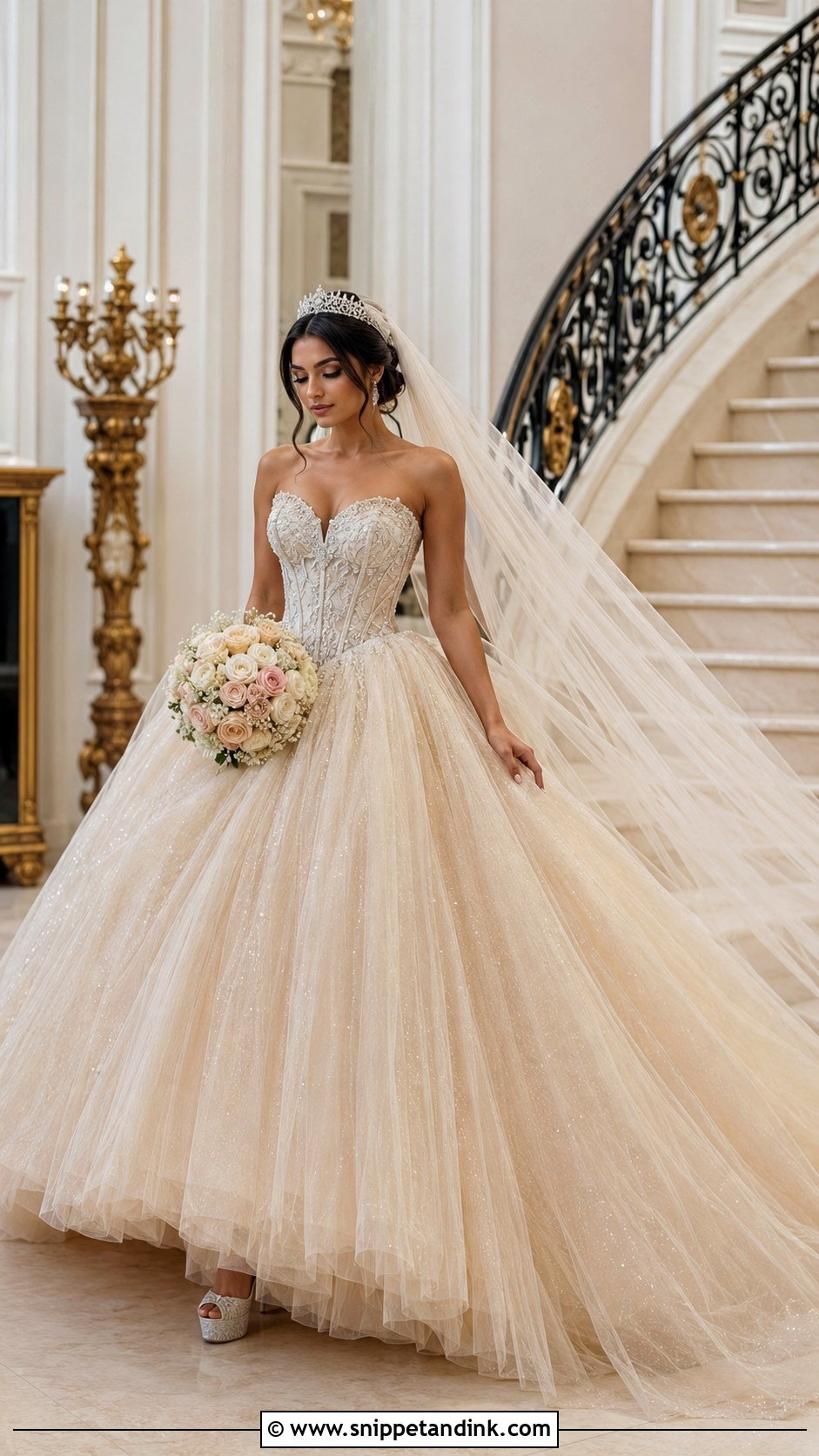 Champagne Tulle Princess Wedding Dress - Snippet and Ink - 20 Off White Champagne Ivory Wedding Dress Ideas