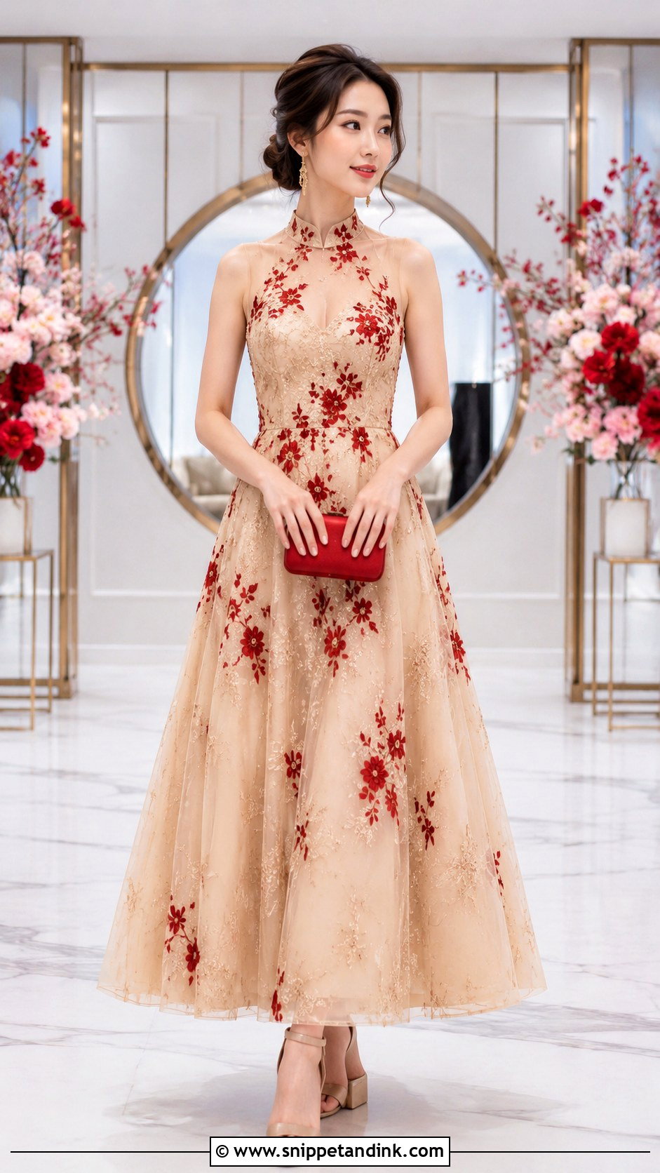 Champagne Tulle Sangjit Dress - Snippet and Ink - 20 Modern Sangjit Dress Ideas
