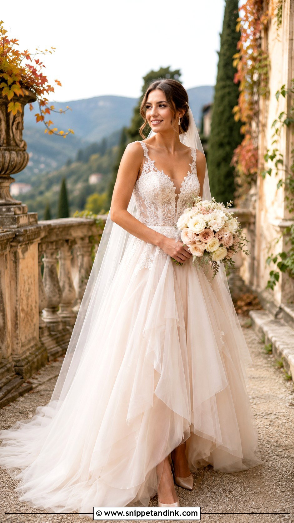 Champagne Tulle Wedding Dress - Snippet and Ink - 20 Italy Wedding Dresses