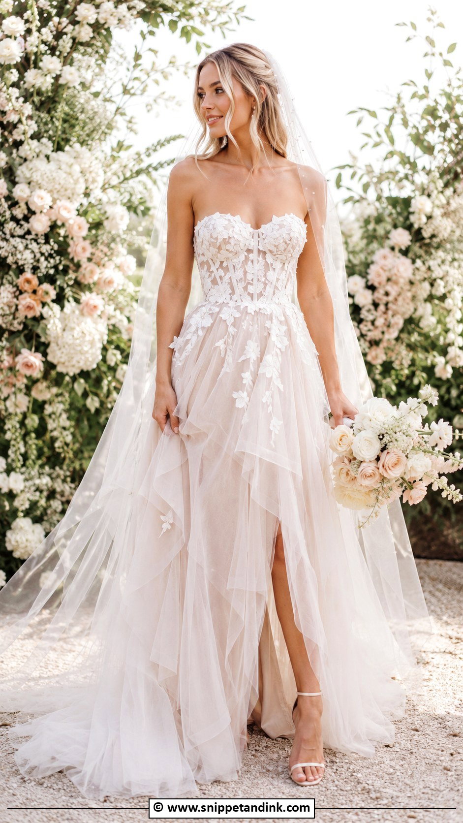 Champagne Tulle Wedding Dress - Snippet and Ink - 30 Champagne Wedding Dress Ideas