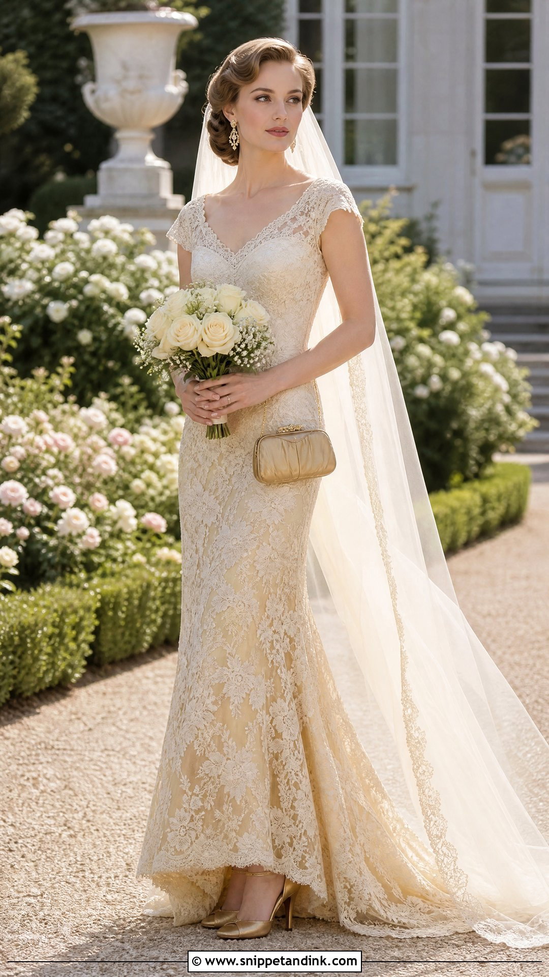 Champagne Vintage Bride Outfit - Snippet and Ink - 20 Vintage Brides Ideas