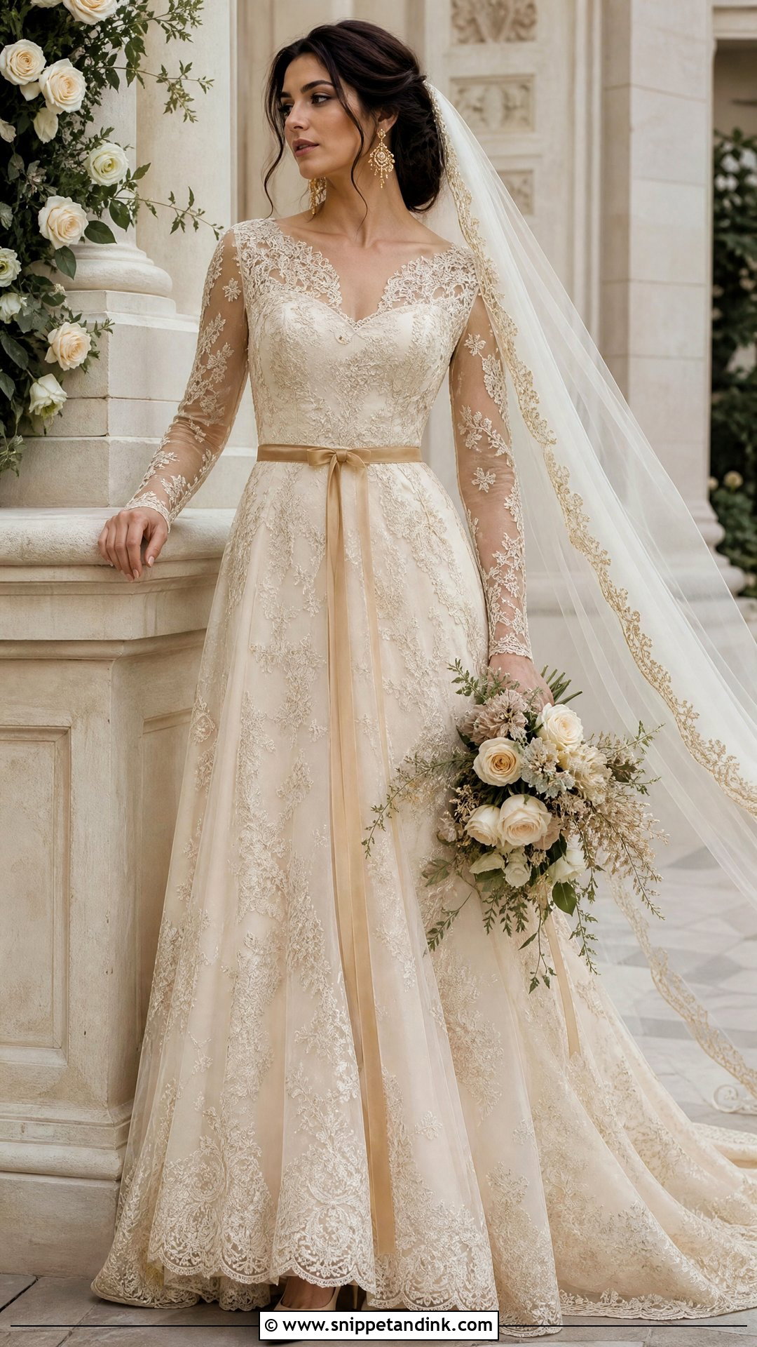 Champagne Vintage Wedding Dress - Snippet and Ink - 20 Vintage Retro Wedding Dress Ideas