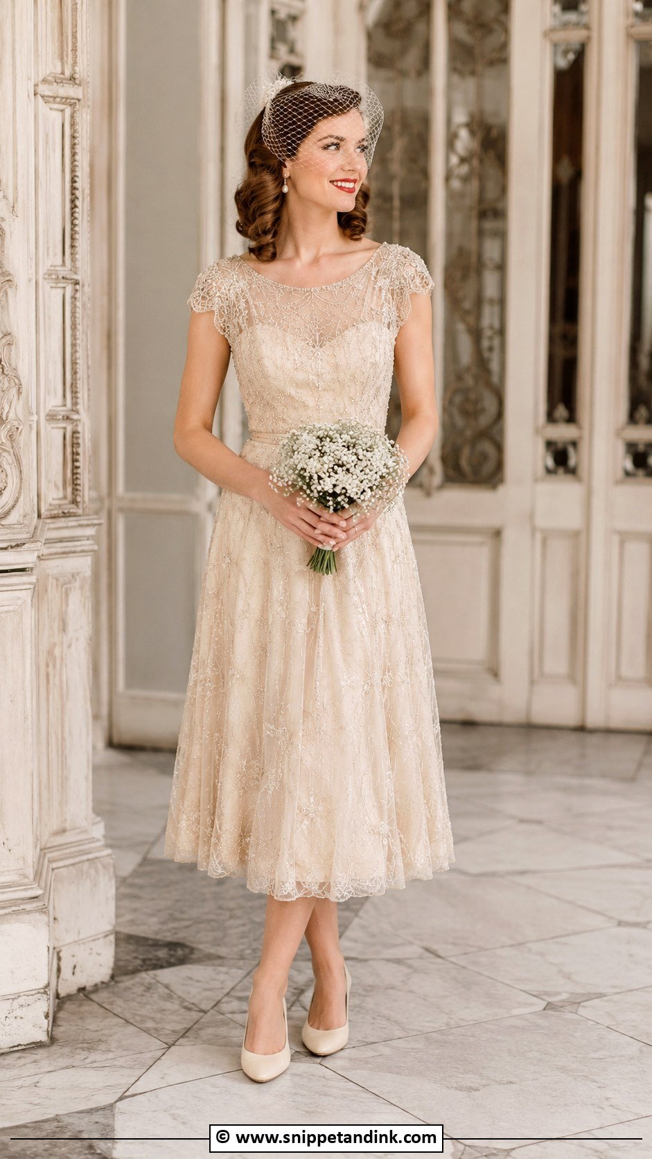 Champagne Vintage Wedding Dress - Snippet and Ink - 30 Champagne Wedding Dress Ideas