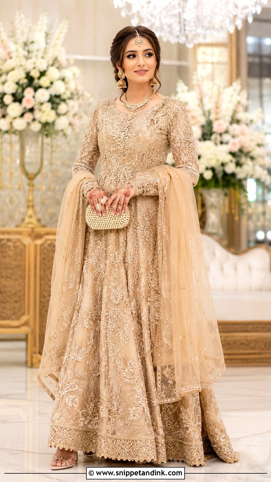 Champagne Walima Bridal Maxi Dress - Snippet and Ink - 25 Walima Bride Dresses