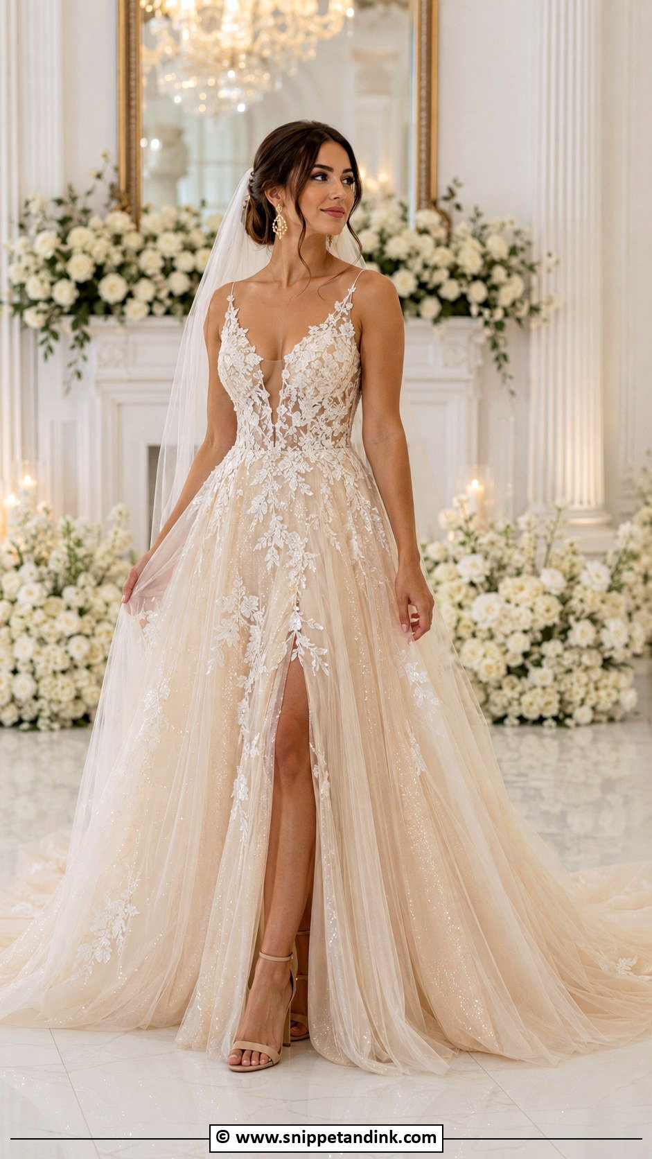 Champagne Wedding Dress - Snippet and Ink - 30 Fairy Tale Wedding Dress Ideas