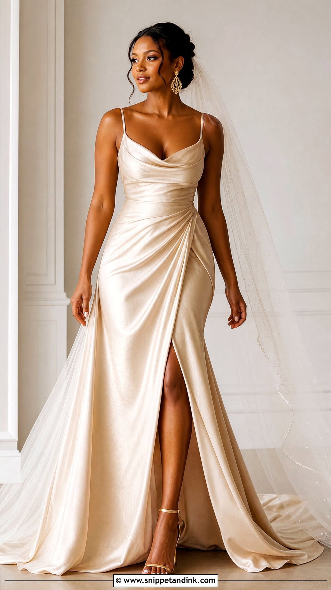 Champagne Wedding Dress - Snippet and Ink - 25 Black People Wedding Dresses