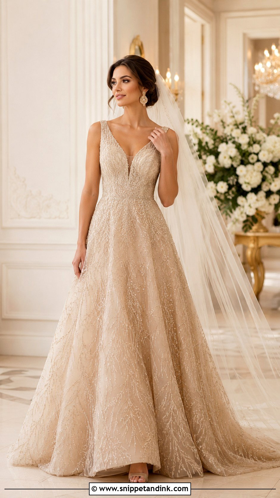 Champagne Wedding Dress - Snippet and Ink - 30 Fancy Wedding Dresses