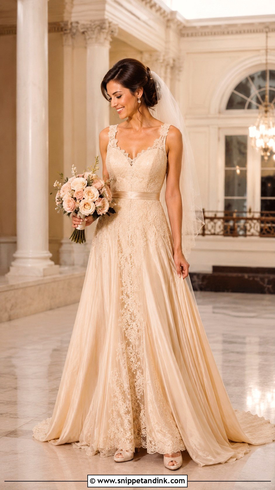 Champagne Wedding Dress - Snippet and Ink - 30 Vintage Inspired Wedding Dresses