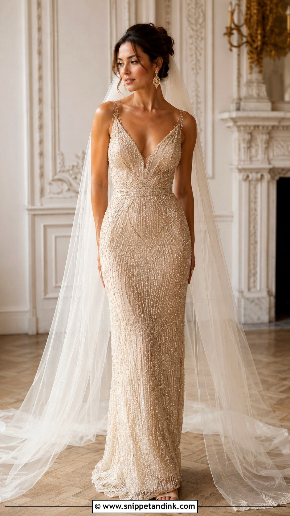 Champagne Wedding Dress - Snippet and Ink - 25 20s Wedding Dress Ideas