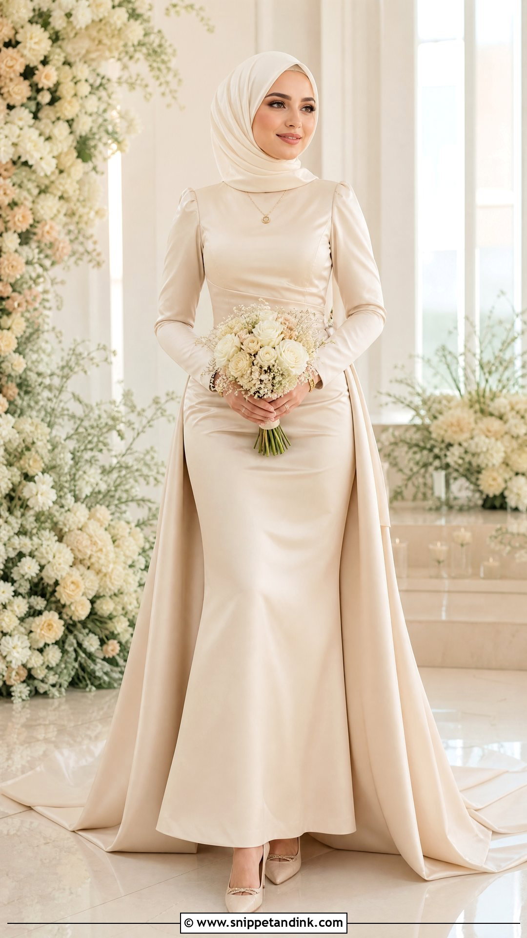 Champagne Wedding Dress Hijab - Snippet and Ink - 25 Simple Wedding Dress Hijab Ideas