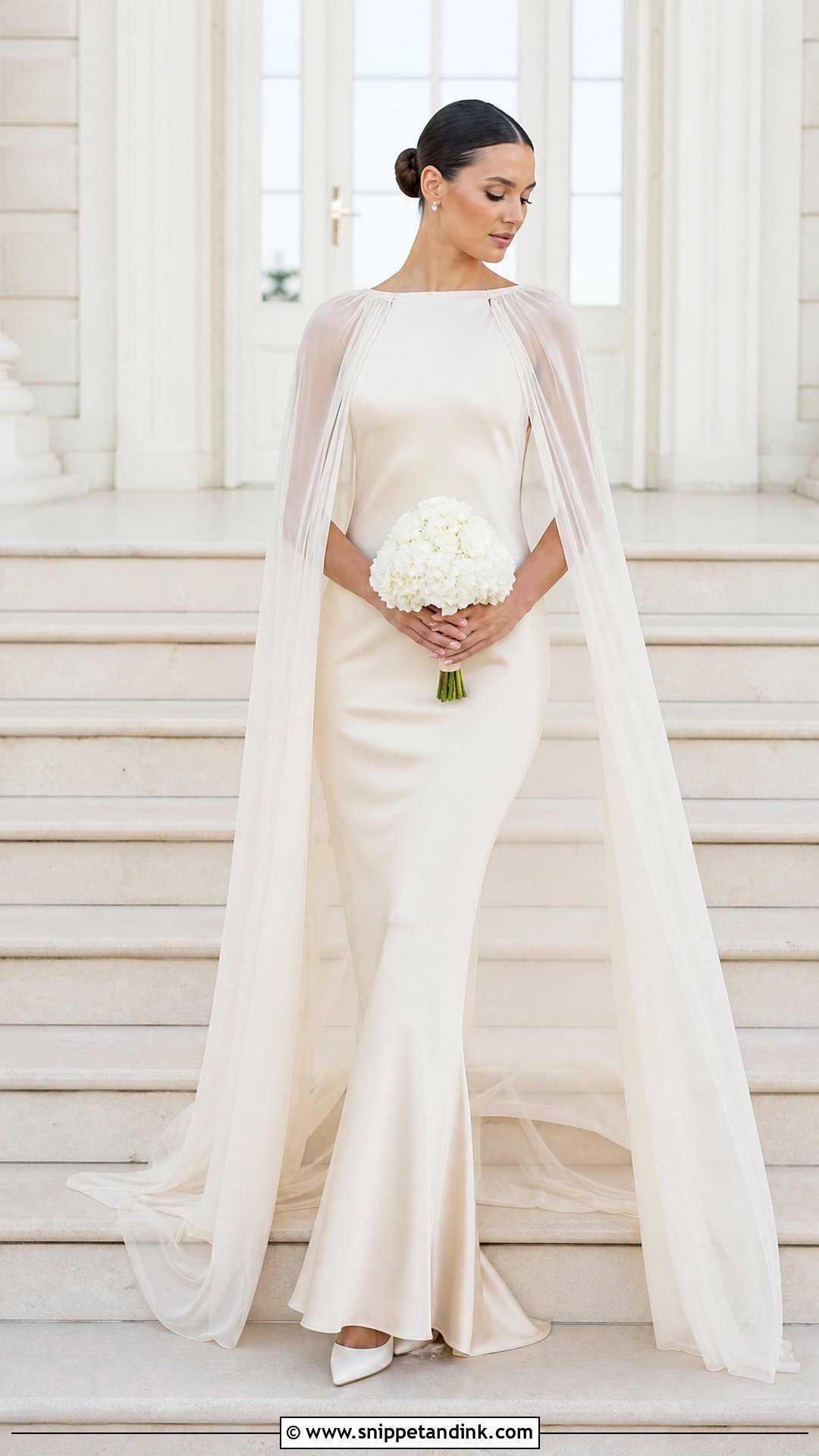Champagne Wedding Dress With Cape - Snippet and Ink - 25 Champagne Wedding Dresses