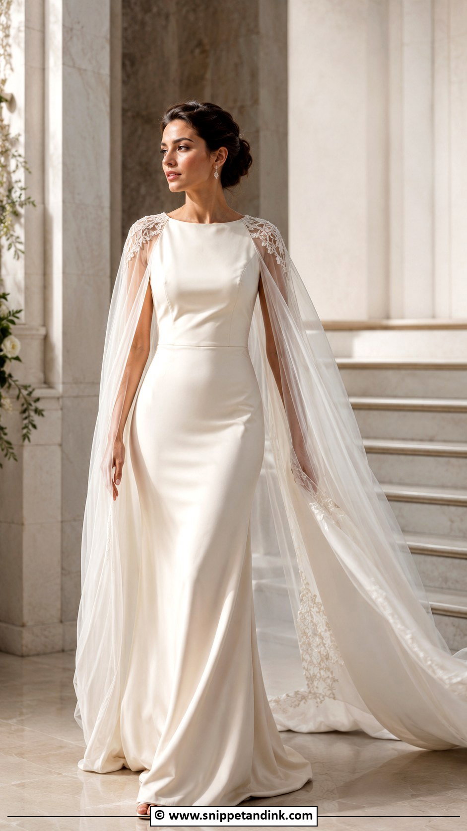 Champagne Wedding Dress With Cape - Snippet and Ink - 30 Champagne Wedding Dress Ideas