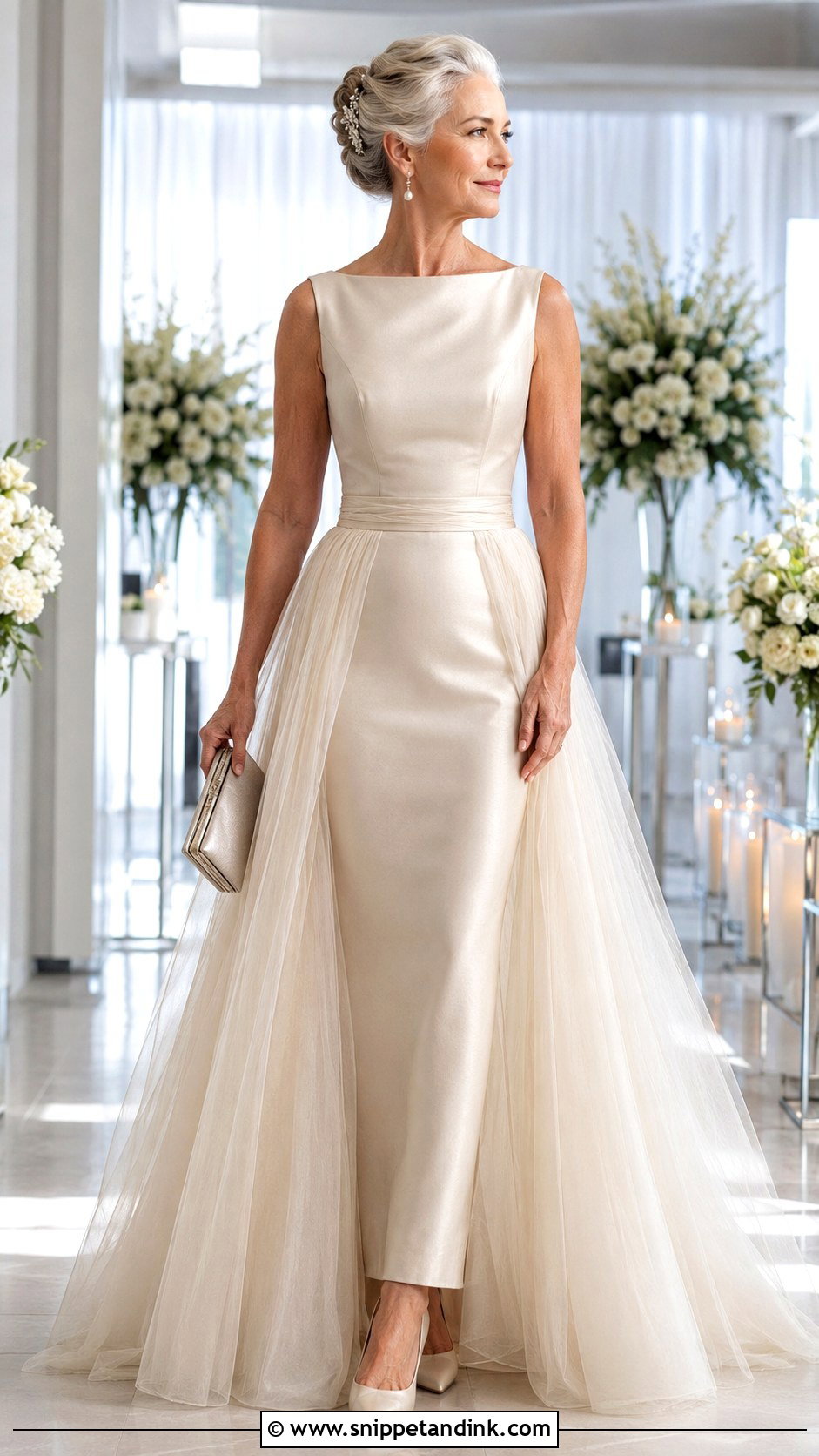 Champagne Wedding Dress With Detachable Train - Snippet and Ink - 20 Champagne Wedding Dress Older Bride Ideas