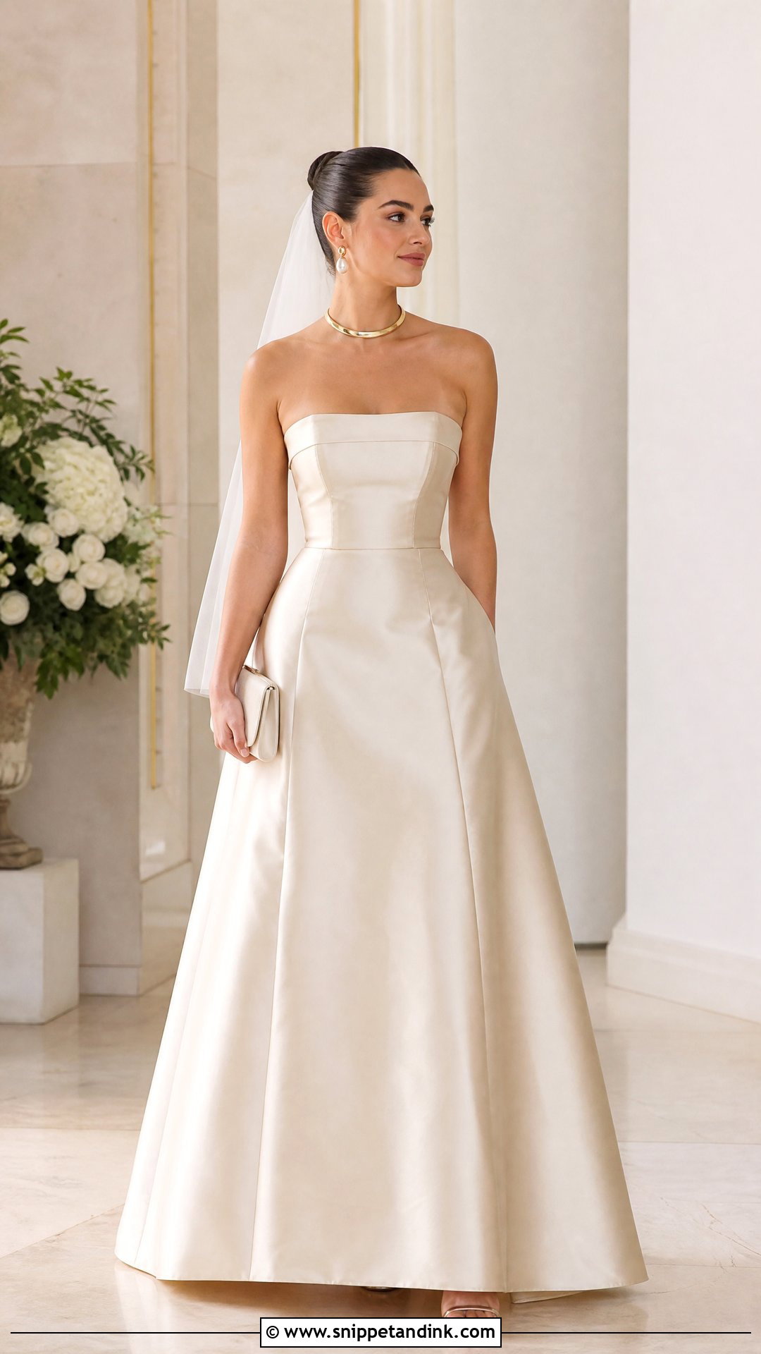 Champagne Wedding Dress With Gold Choker - Snippet and Ink - 20 Wedding Dress with Choker Ideas