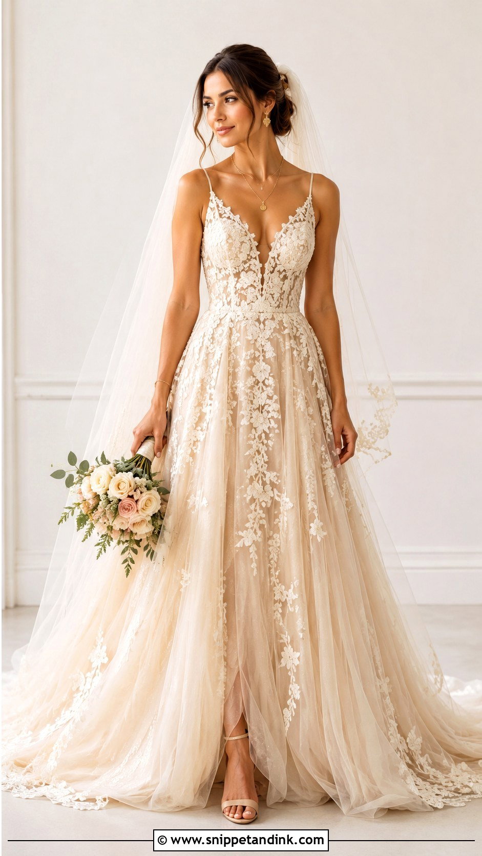 Champagne Wedding Gown - Snippet and Ink - 25 Beautiful Wedding Gowns