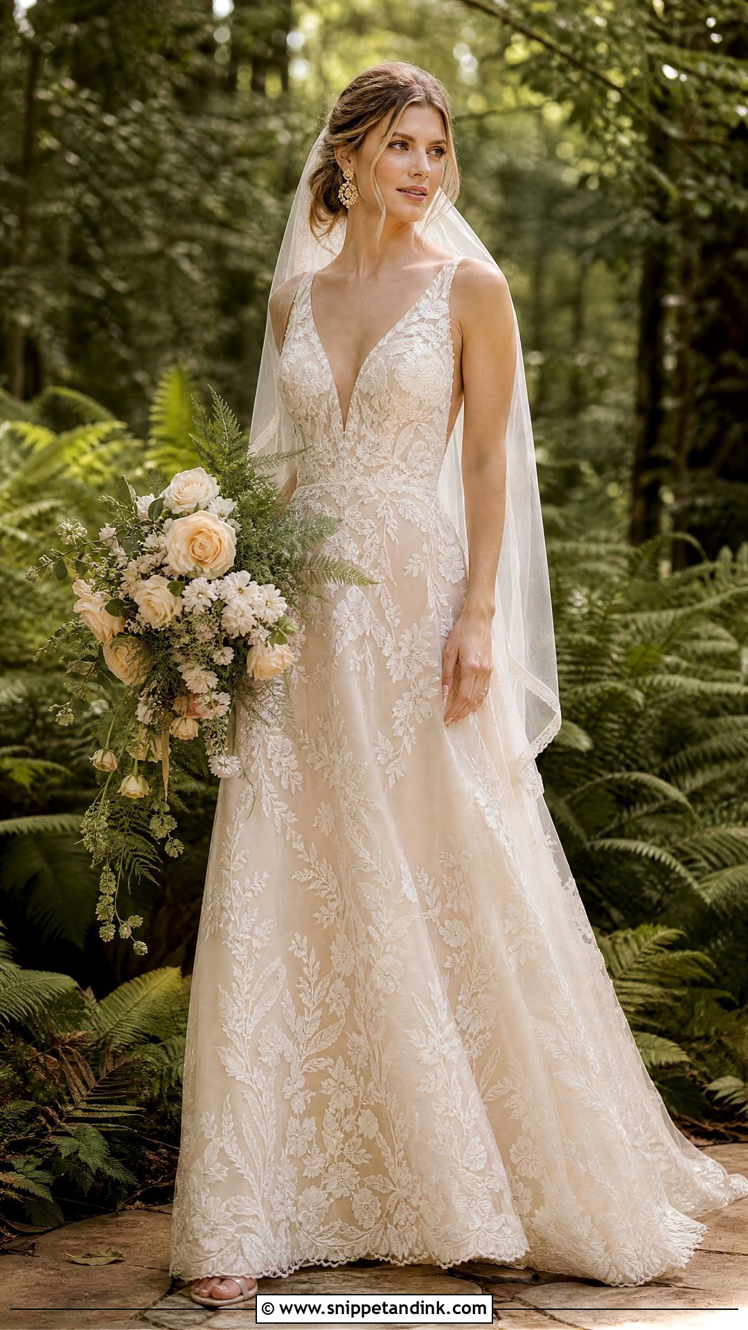 Champagne Woodland Wedding Dress - Snippet and Ink - 25 Woodland Wedding Dress Ideas