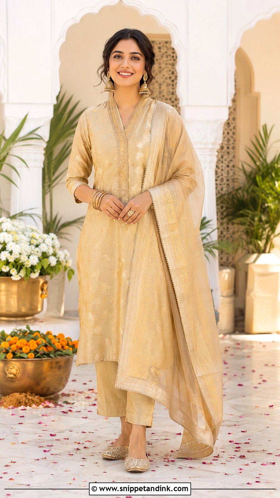 Chanderi Kurta Set - Snippet and Ink - 25 Traditional Indian Dresses for Wedding