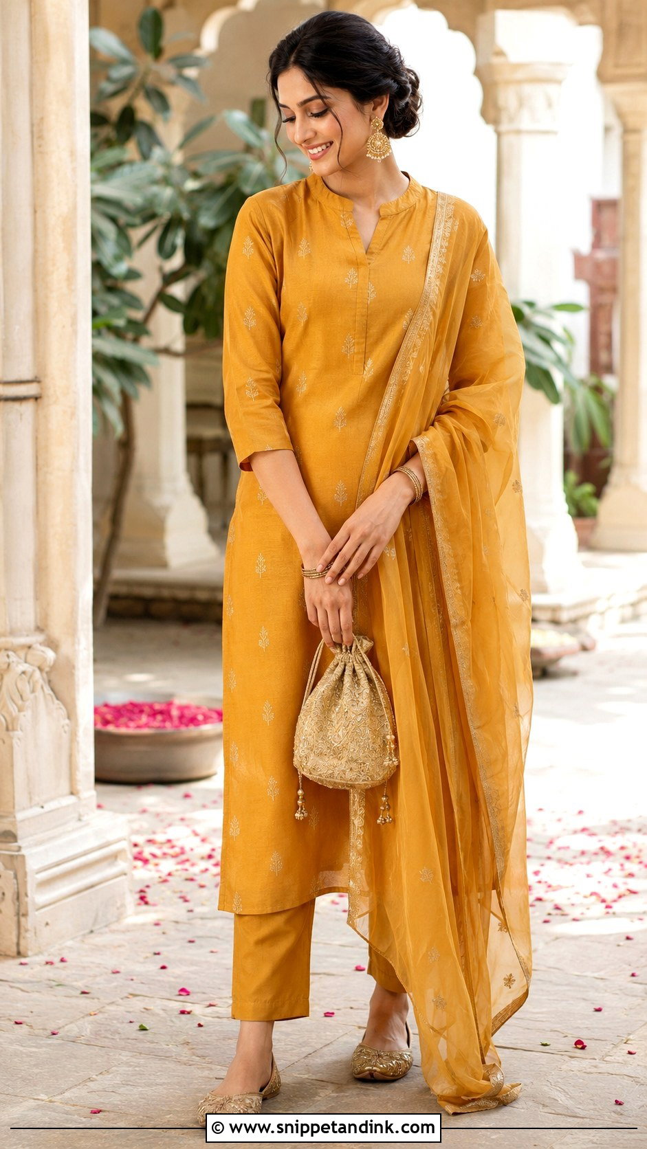 Chanderi Kurta Set for Wedding - Snippet and Ink - 20 Indian Outfit for Wedding Ideas