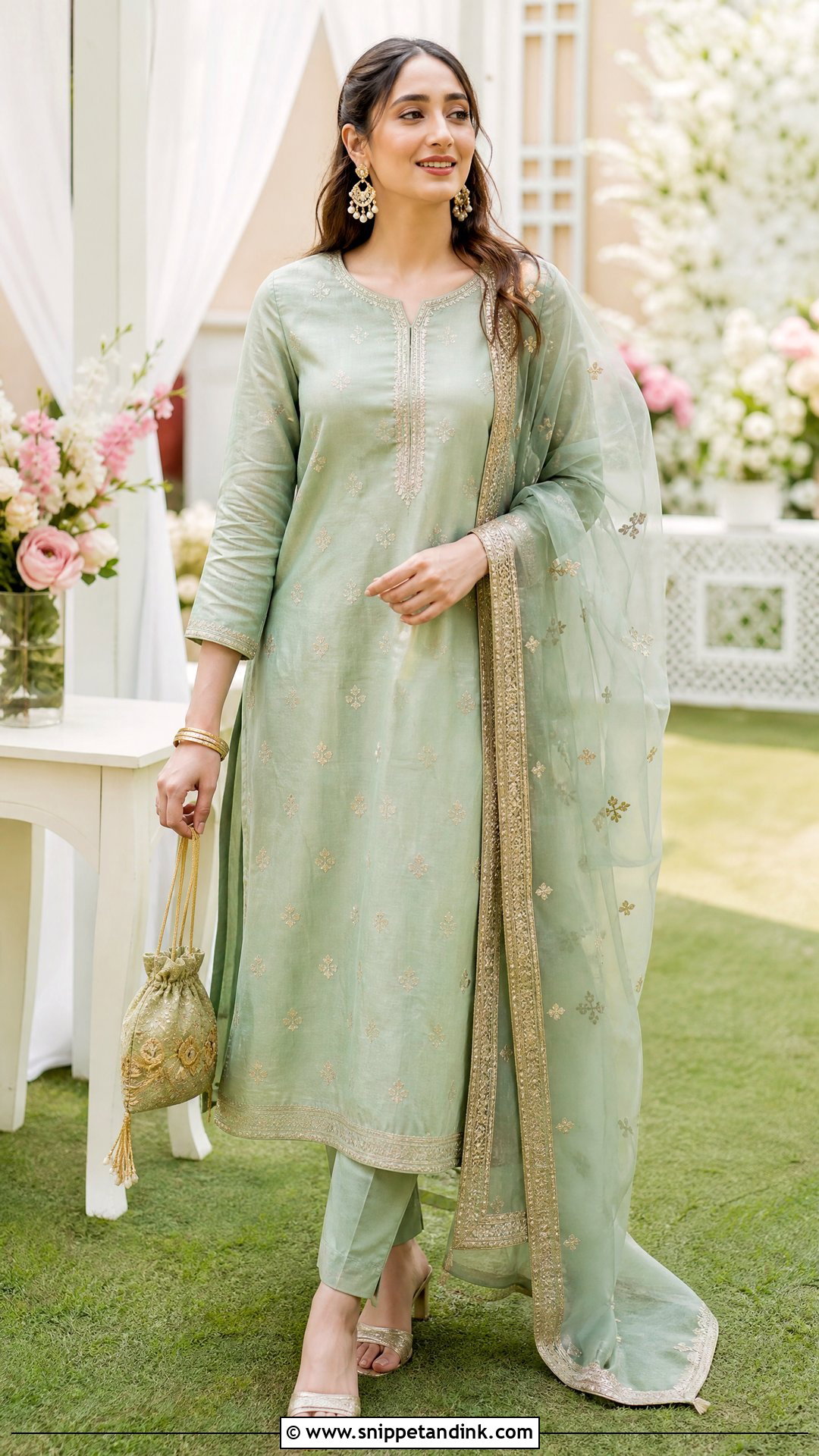 Chanderi Punjabi Wedding Suit - Snippet and Ink - 20 Punjabi Wedding Suit Women Ideas