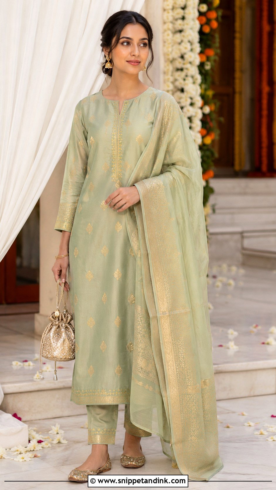 Chanderi Silk Suit Wedding Dress - Snippet and Ink - 20 Indian Girls Wedding Dresses