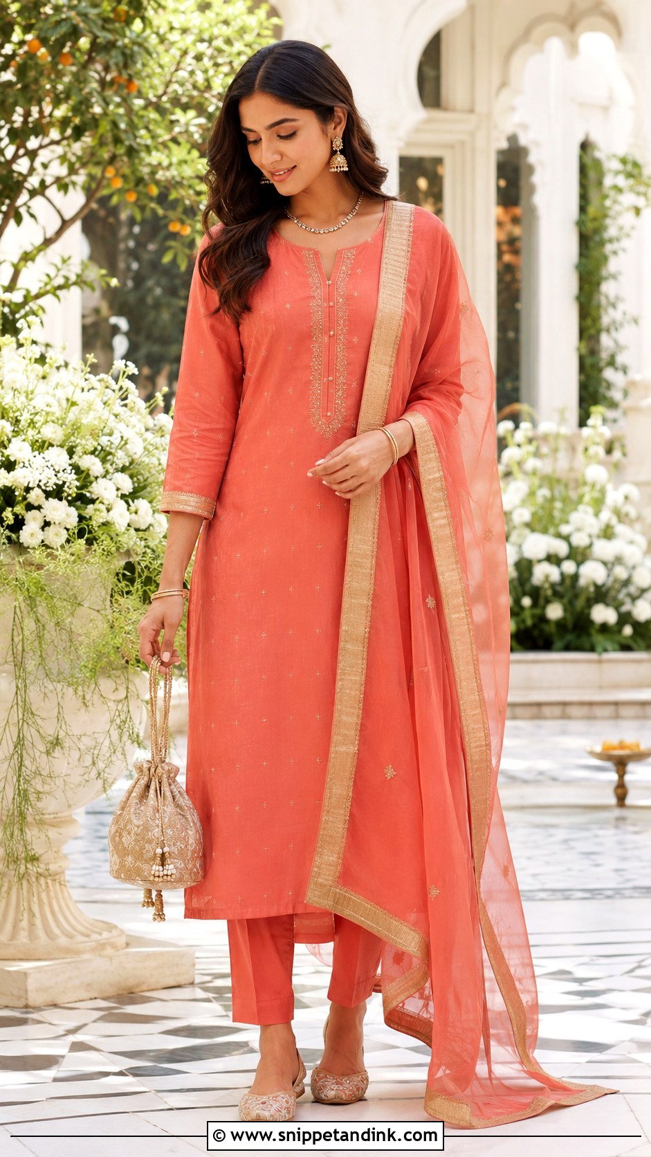 Chanderi Silk Suit for Wedding Party - Snippet and Ink - 20 Indian Dress for Wedding Party Ideas