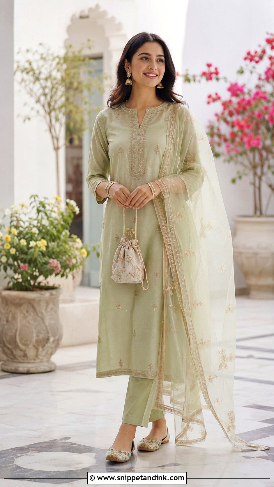 Chanderi Suit Day Function Outfit - Snippet and Ink - 20 Outfit for Marriage Function Ideas