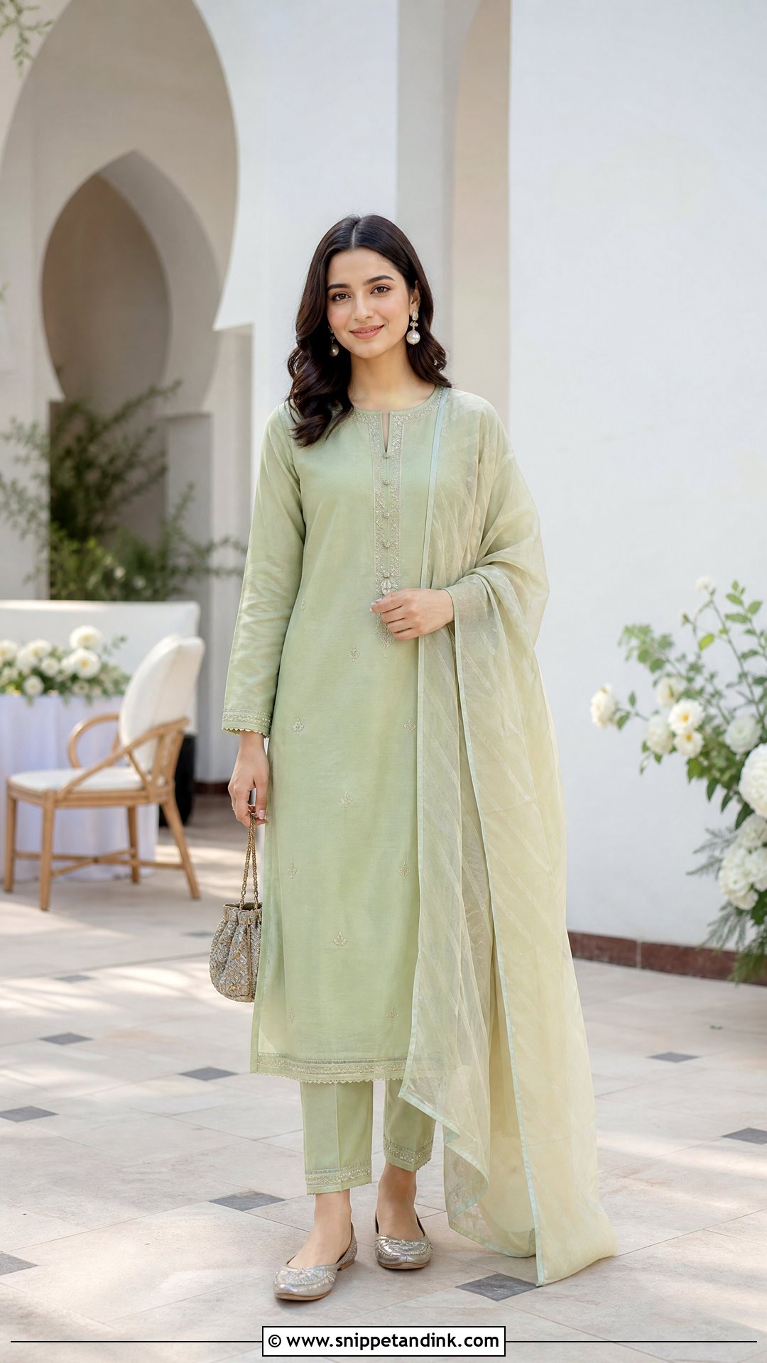 Chanderi Suit For Morning Marriage Function - Snippet and Ink - 25 Marriage Function Dress Ideas