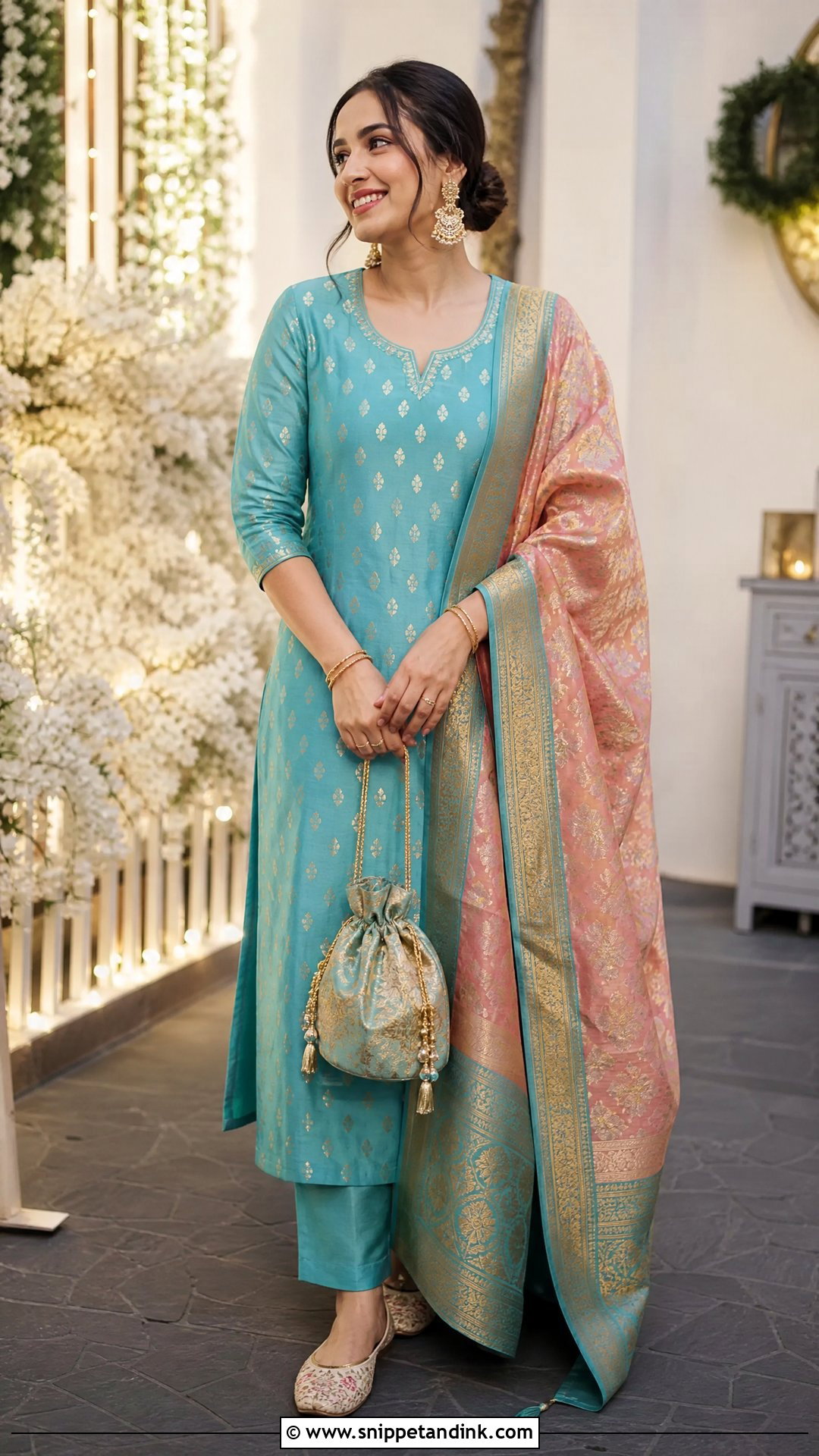 Chanderi Suit Sangeet Outfit - Snippet and Ink - 20 Simple Sangeet Outfit Sisters Ideas