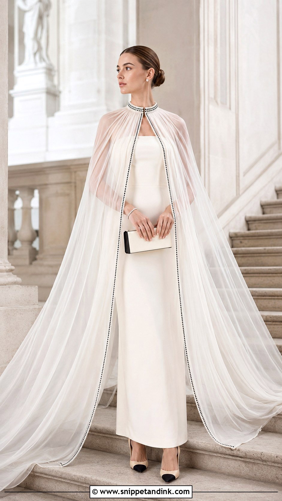 Chanel Bride Cape Wedding Dress - Snippet and Ink - 20 Chanel Bride Ideas