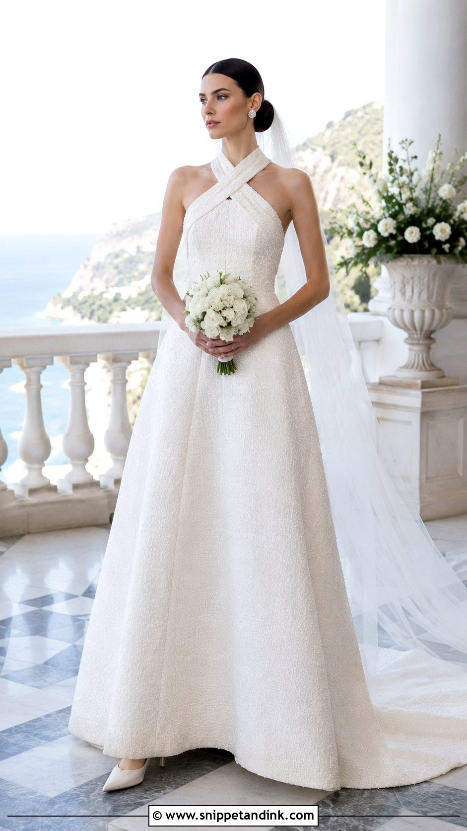 Chanel Bride Crisscross Neck Gown - Snippet and Ink - 20 Chanel Bride Ideas