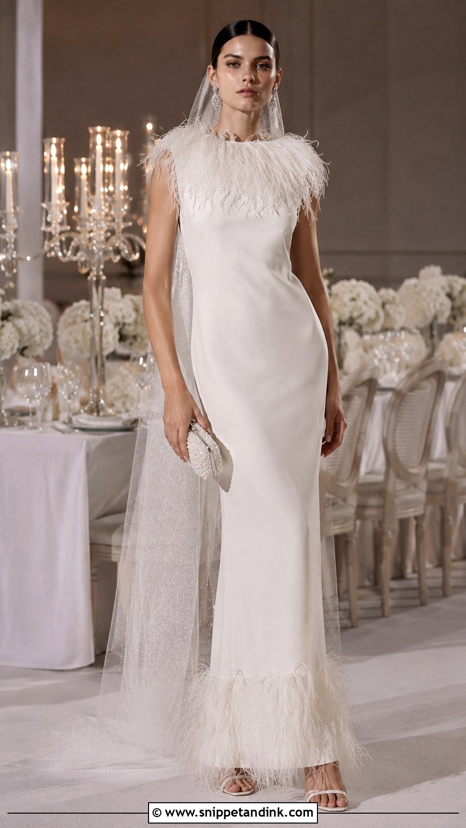 Chanel Bride Feather Trim Gown - Snippet and Ink - 20 Chanel Bride Ideas