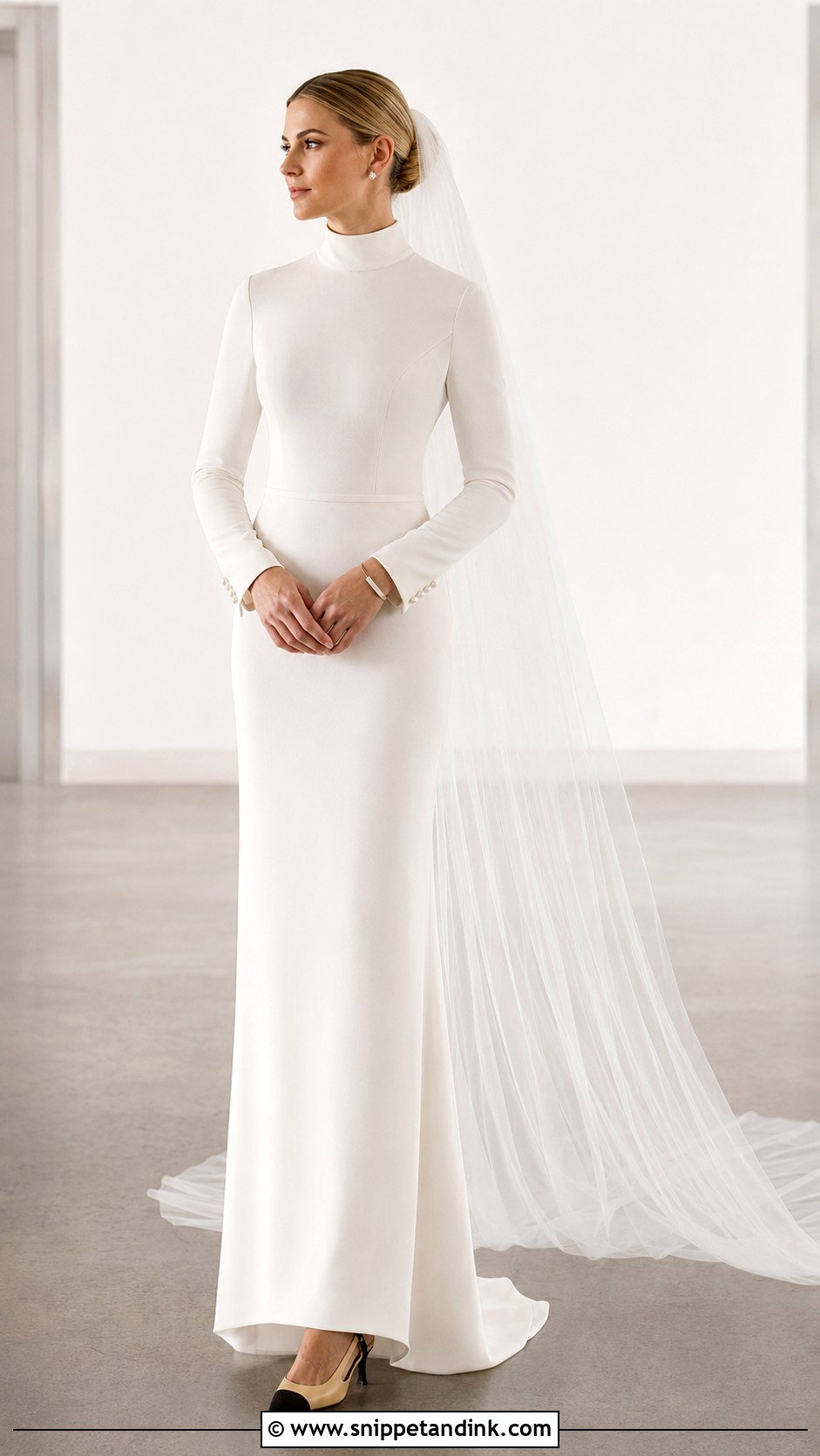 Chanel Bride High Neck Wedding Dress - Snippet and Ink - 20 Chanel Bride Ideas