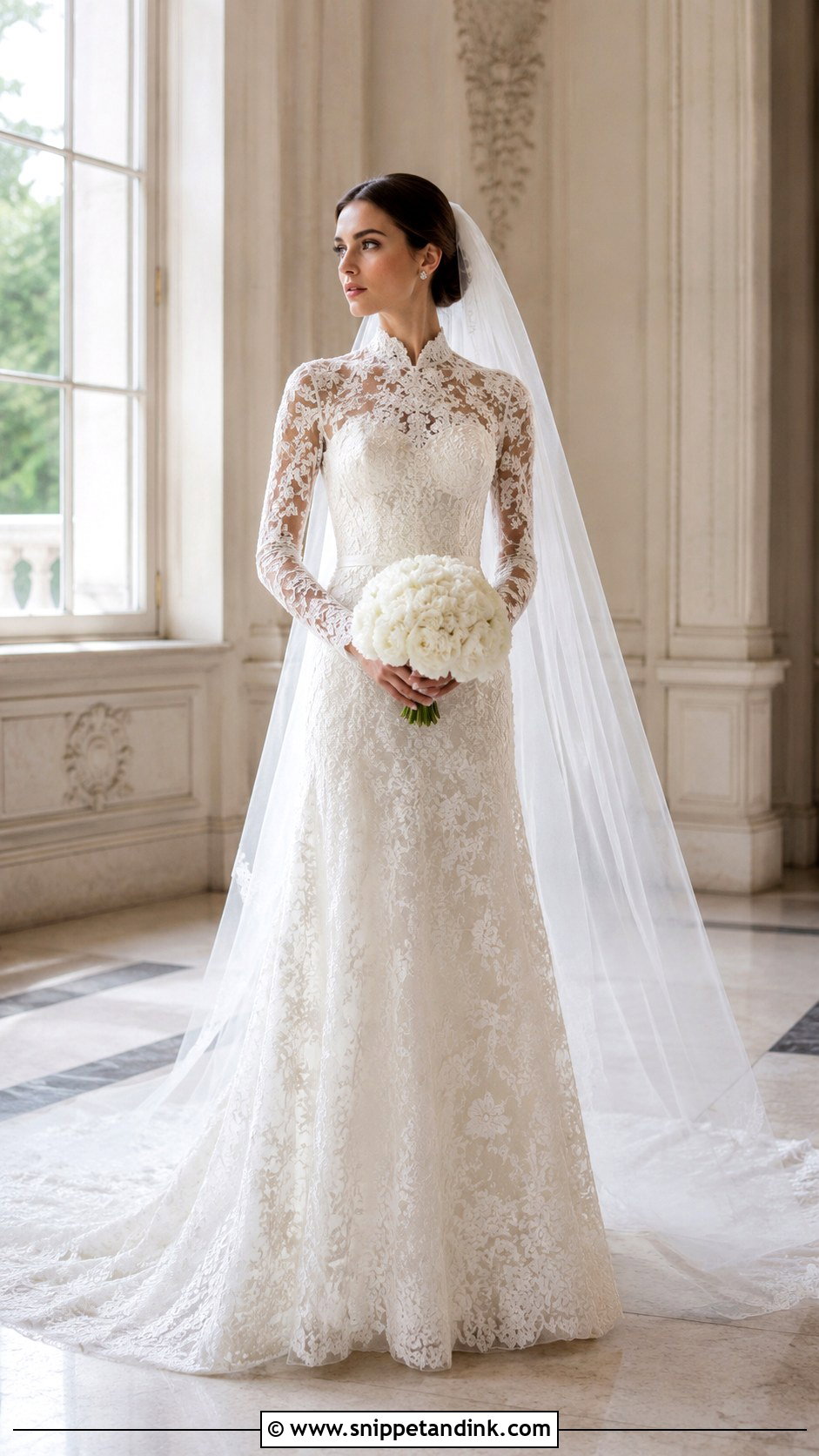 Chanel Bride Long Sleeve Lace Gown - Snippet and Ink - 20 Chanel Bride Ideas