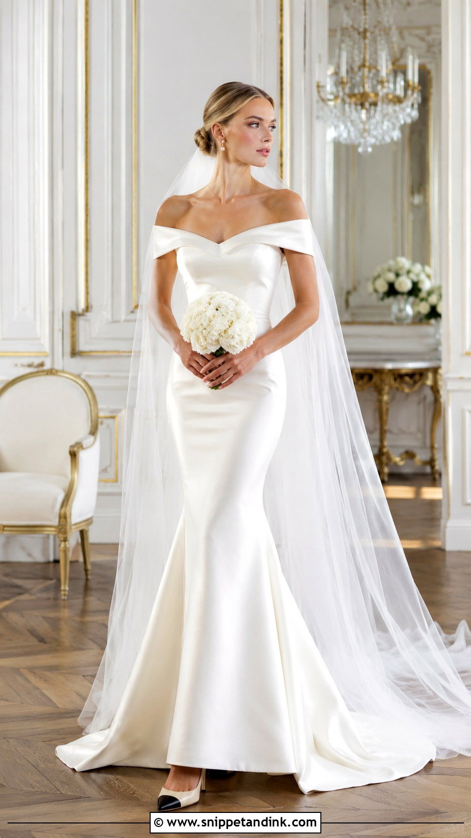 Chanel Bride Off Shoulder Gown - Snippet and Ink - 20 Chanel Bride Ideas