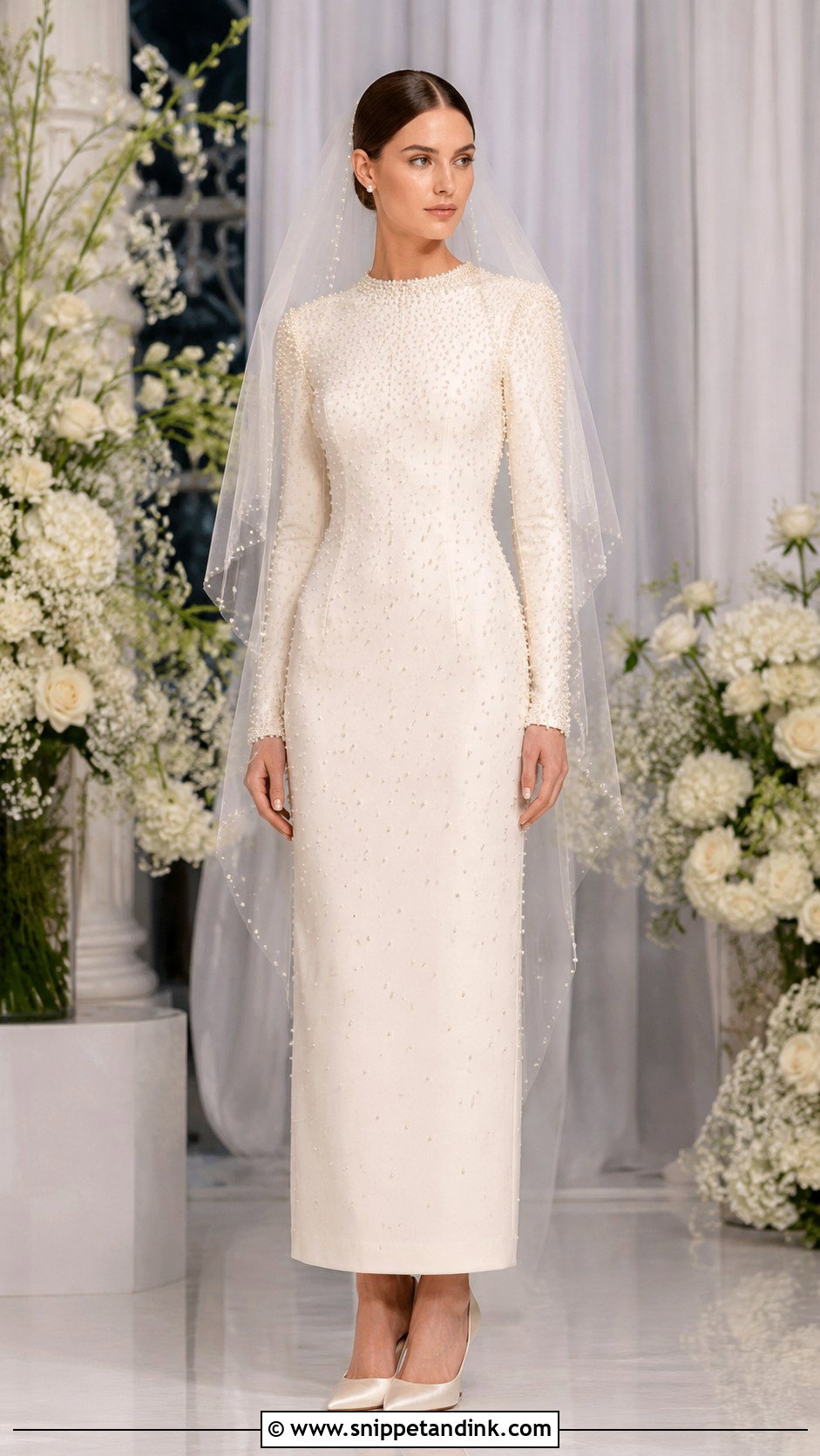 Chanel Bride Pearl Trim Wedding Dress - Snippet and Ink - 20 Chanel Bride Ideas