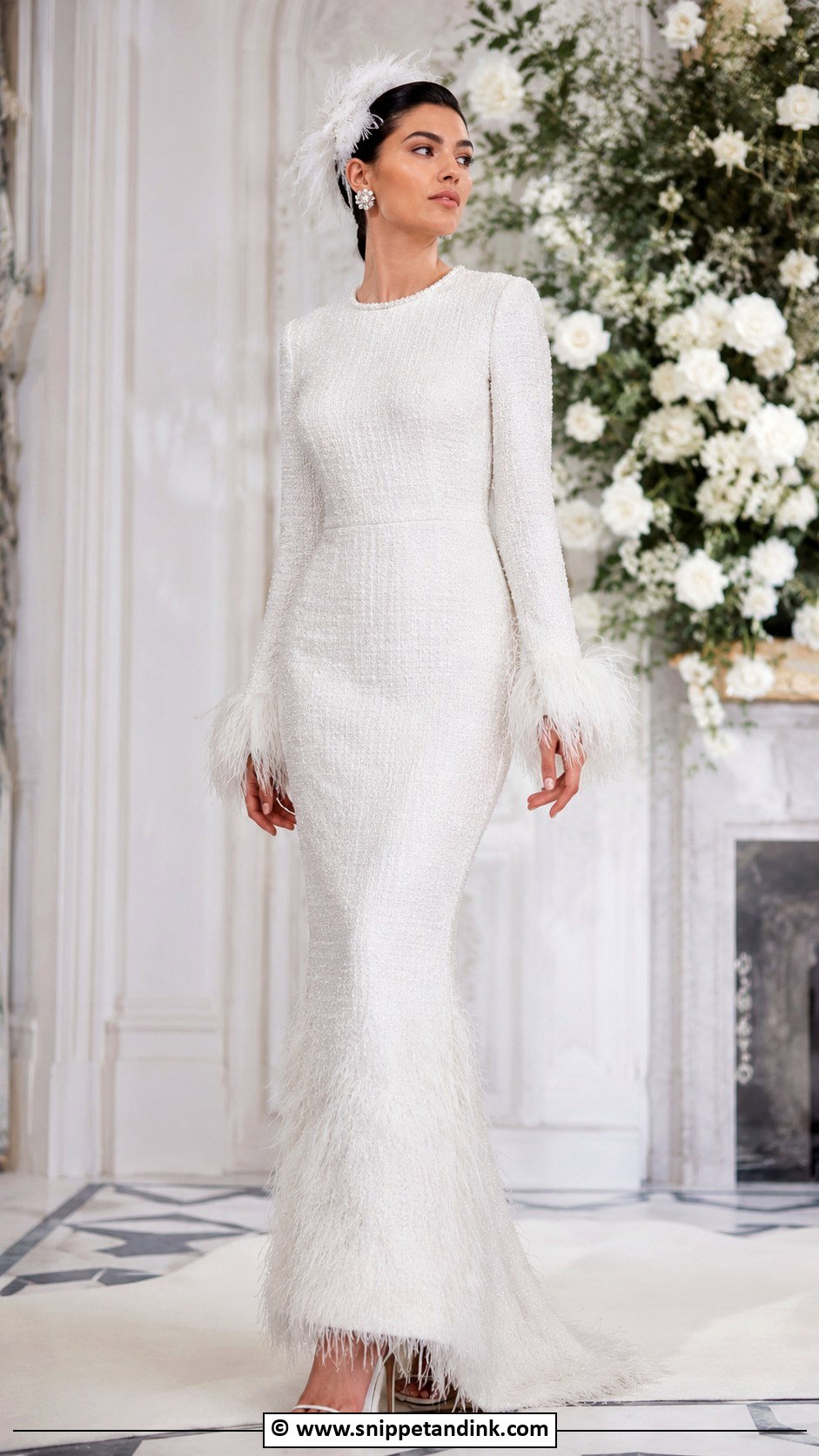 Chanel Feather Wedding Dress Outfit - Snippet and Ink - 25 Chanel Wedding Dress Ideas
