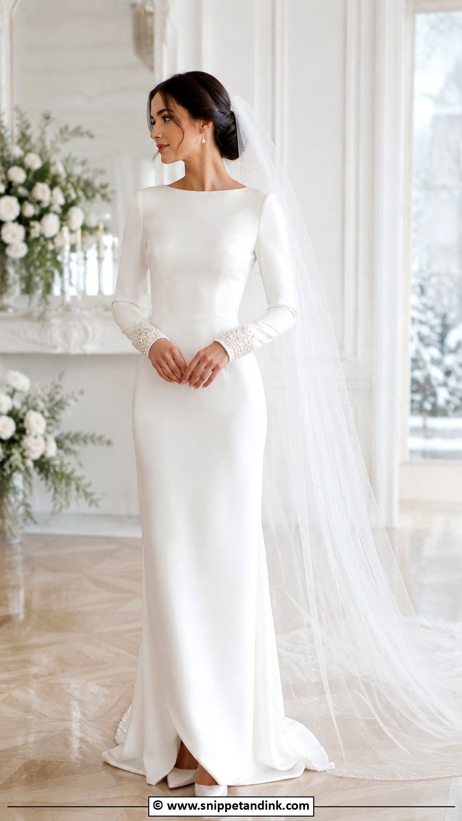 Chanel Long Sleeve Wedding Dress Outfit - Snippet and Ink - 25 Chanel Wedding Dress Ideas