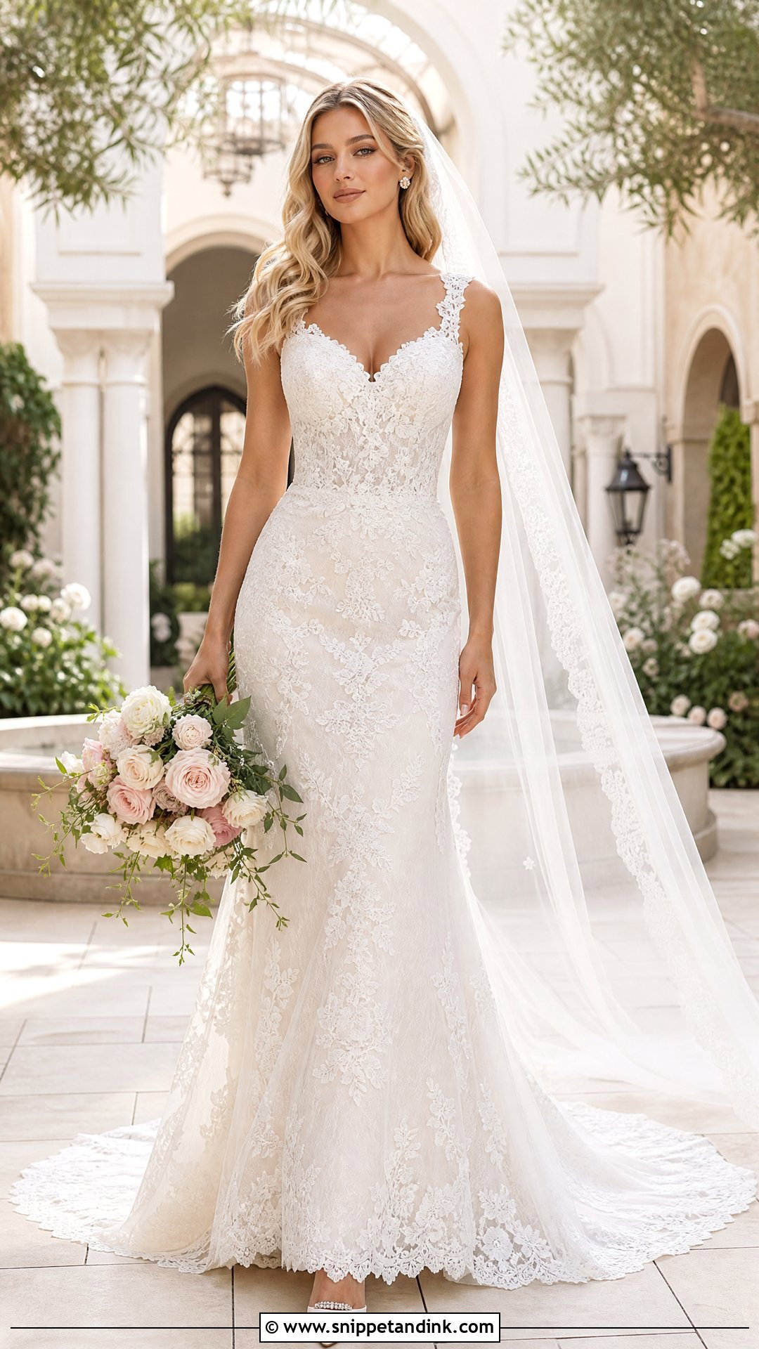 Chantilly Dantel Fit And Flare Wedding Dress - Snippet and Ink - 20 Wedding Dress Dantel Ideas