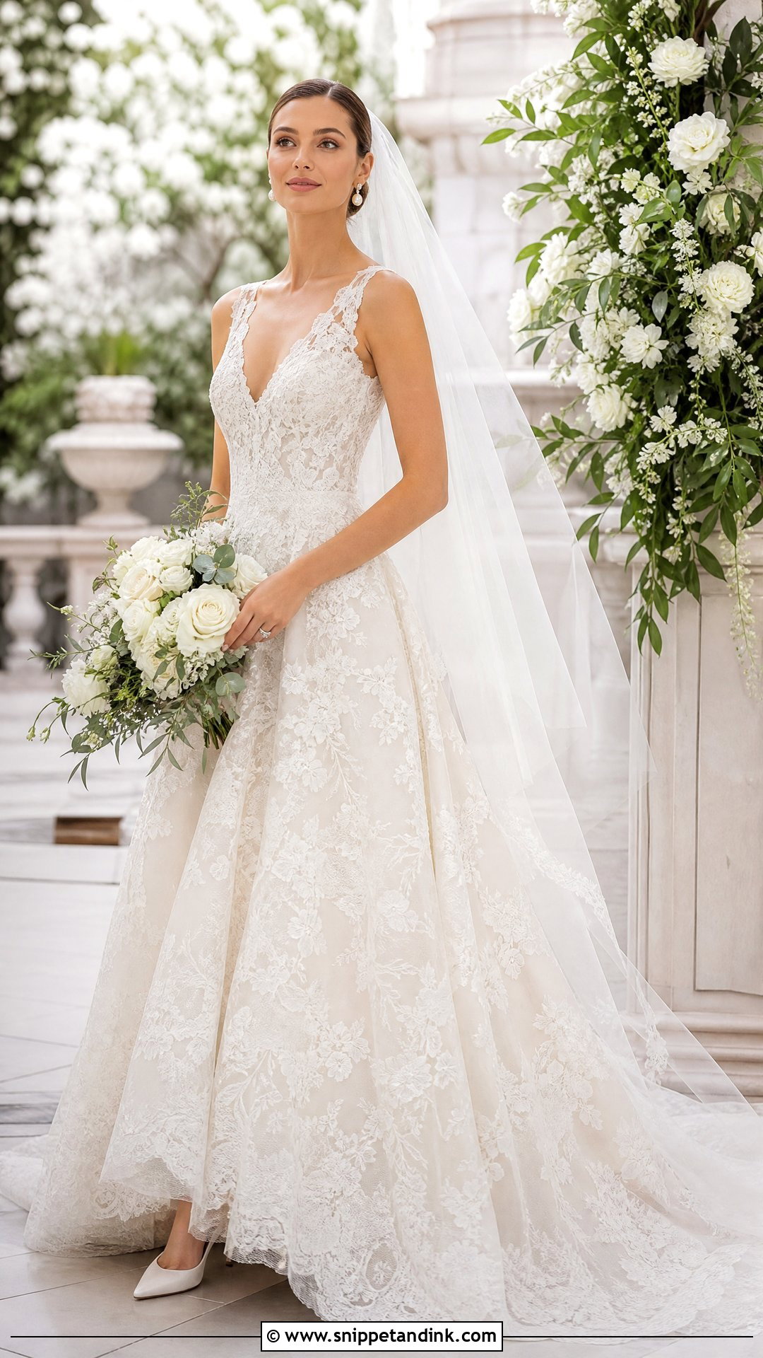 Chantilly Lace A Line Wedding Dress - Snippet and Ink - 20 Unique Lace Wedding Dress Ideas