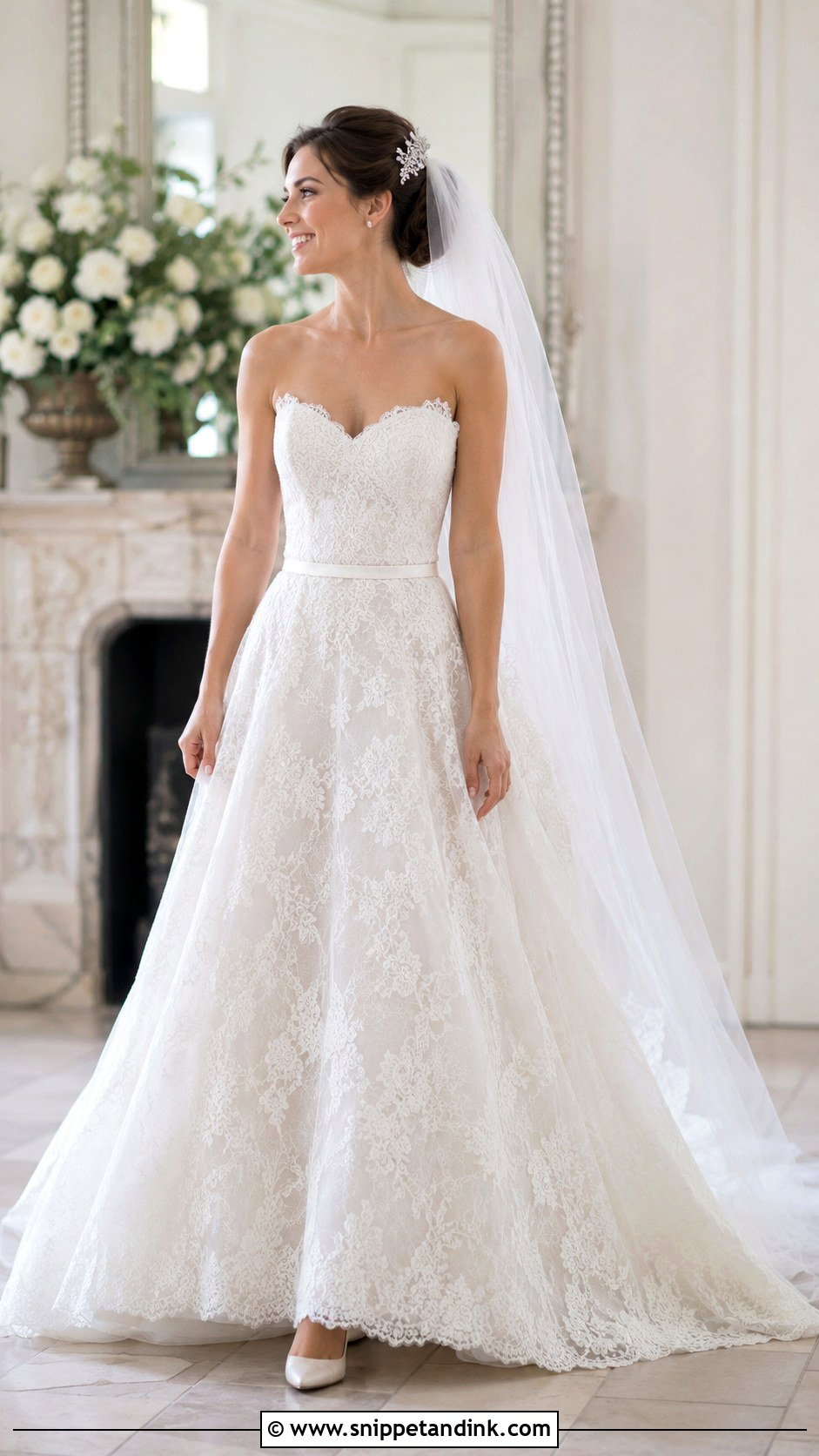 Chantilly Lace Ball Gown Wedding Dress - Snippet and Ink - 20 Lace Ball Gown Wedding Dress Ideas